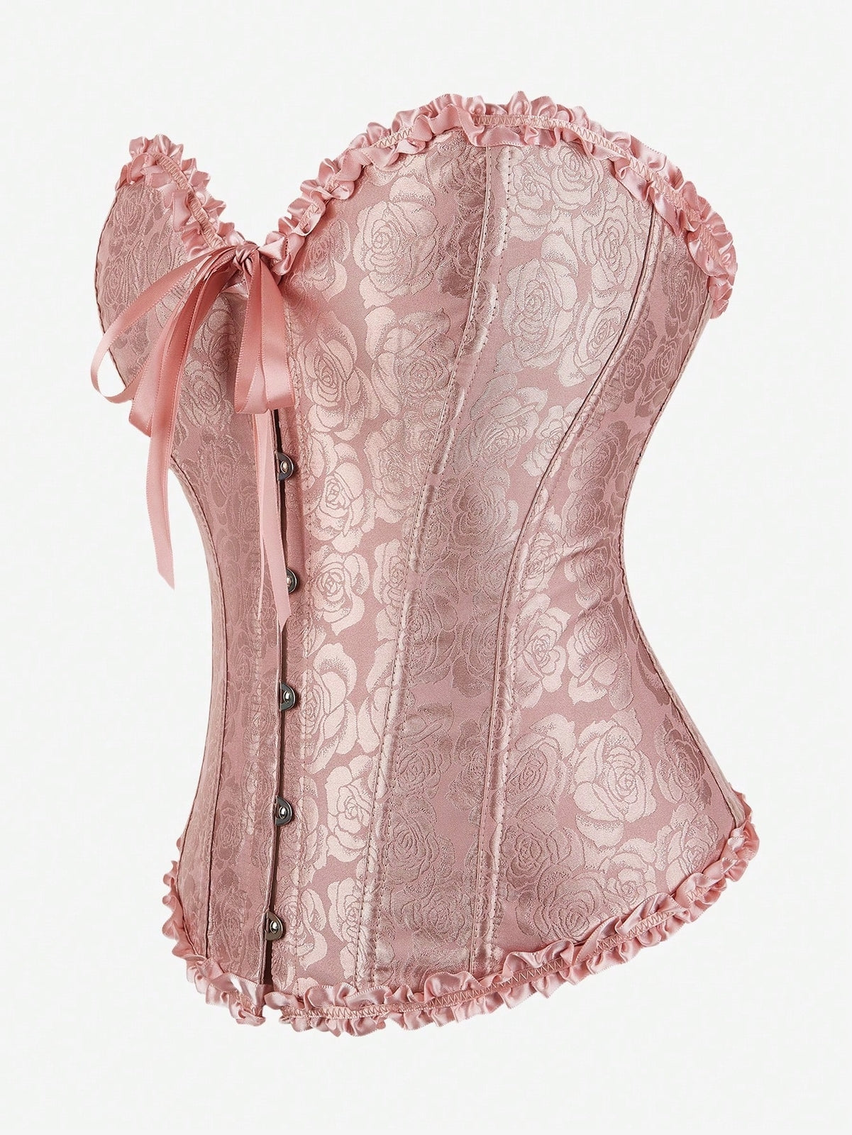 Women Sexy Overbust Boned Corset Burlesque Basque Tops Lace Up Waist Firm XS-XL