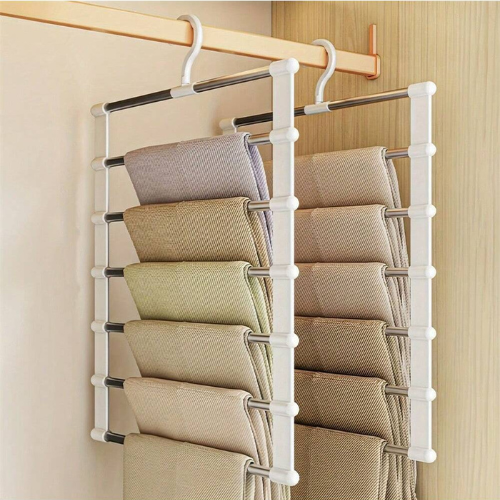 Portable Multi-Functional Pants Hanger Stainless Steel Foldable Non-Marking UK