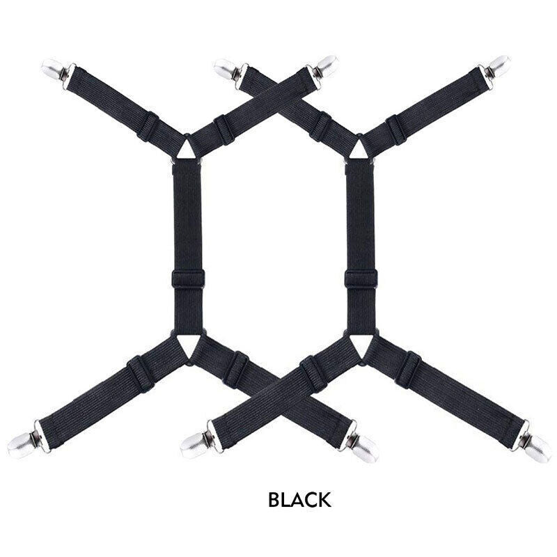 2x Suspender Straps Crisscross Bed Sheet Mattress Holder Fastener Grippers Clips