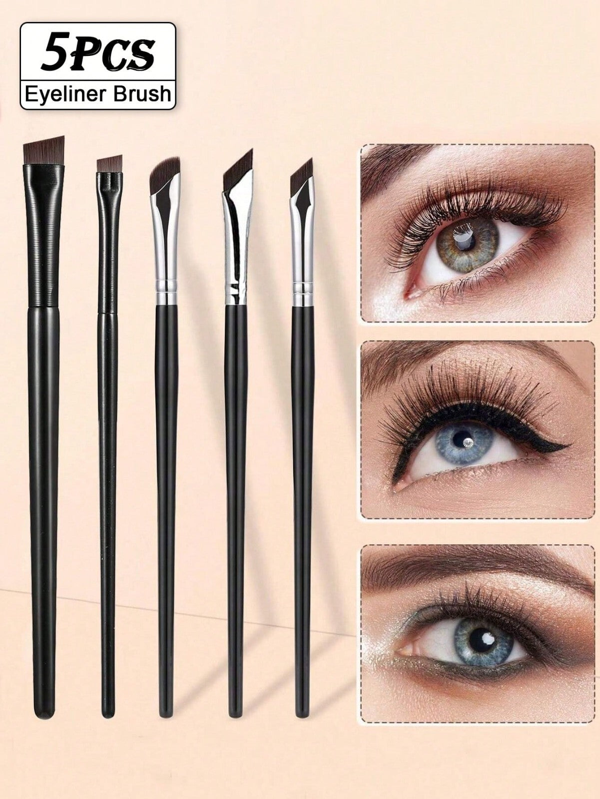 5 Eyebrow Brush Tinting Eye-shadow Pro Angled Cosmetic Eye Brow Brushes Set UK