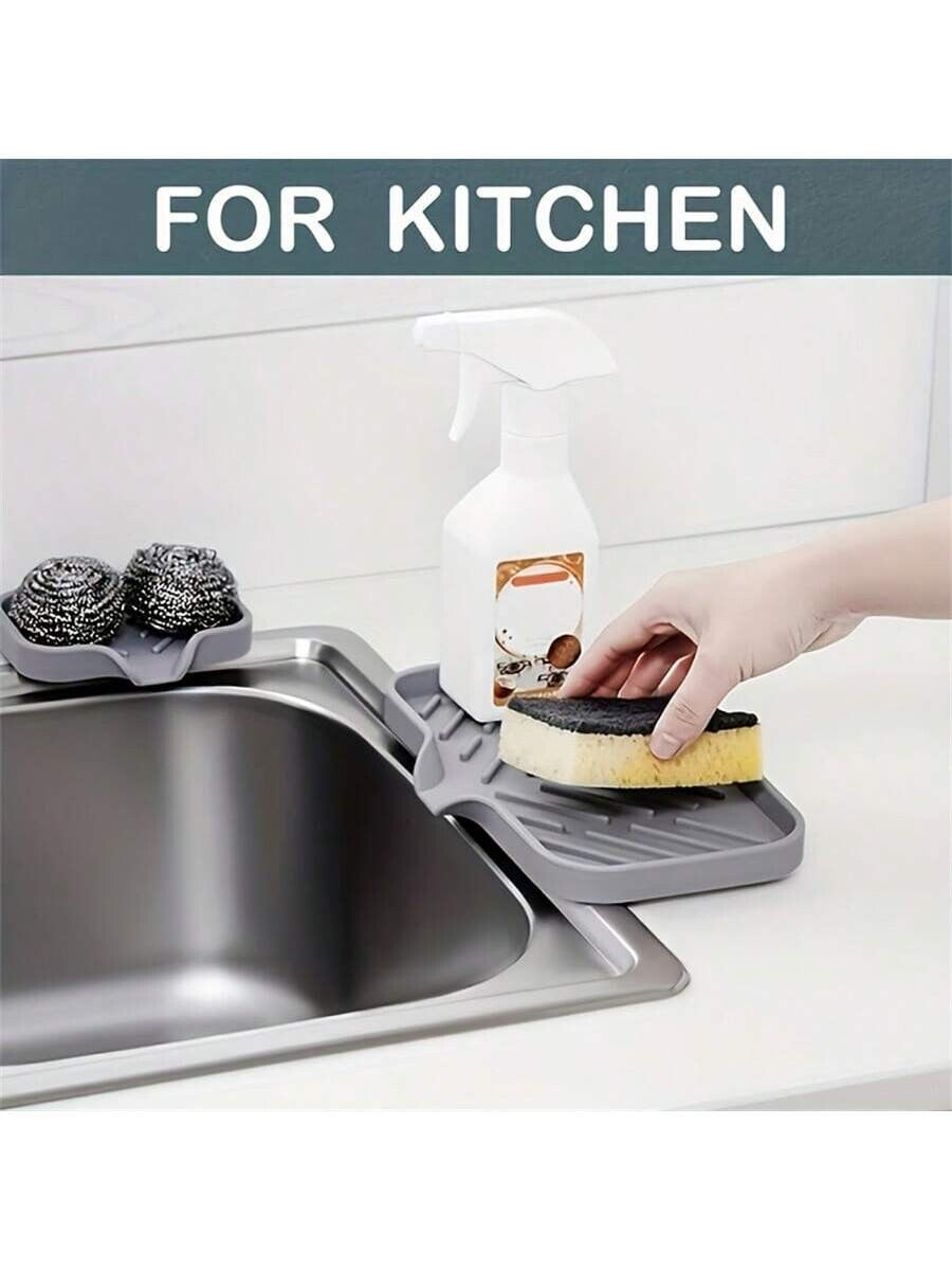 Silicone Soap Dish Storage Holder Soap Plate Tray Drain Box for Bathroom Sink UK