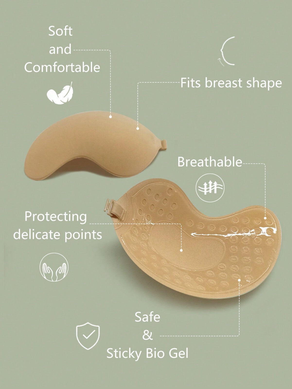 Silicone Strapless Push Up Bra Backless Self Adhesive Invisible Lace Stick On UK