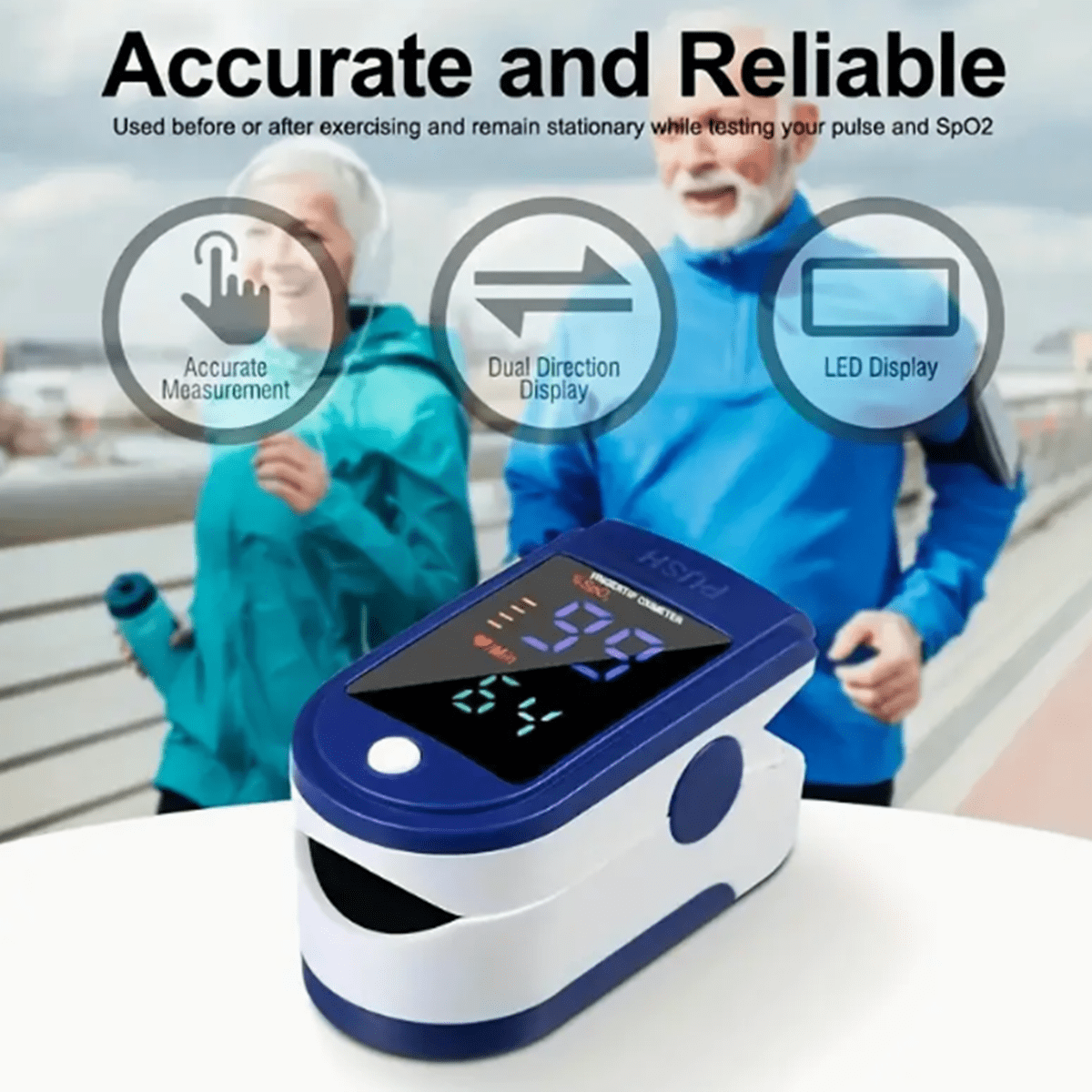 Portable Finger Pulse Oximeter with Heart Rate Monitor No Batteries Included UK