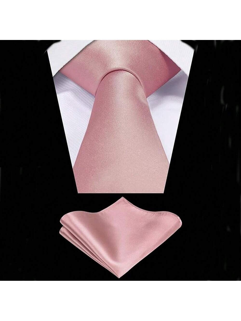Mens Neck Tie and Pocket Square Handkerchief Set Wedding Birthday Reception