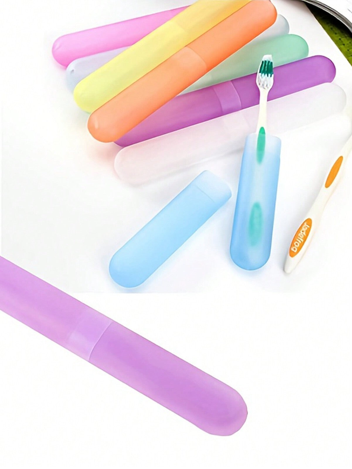 5pcs Toothbrush Case Travel Cover Plastic Holder, Family Pack, Brushes Holidays
