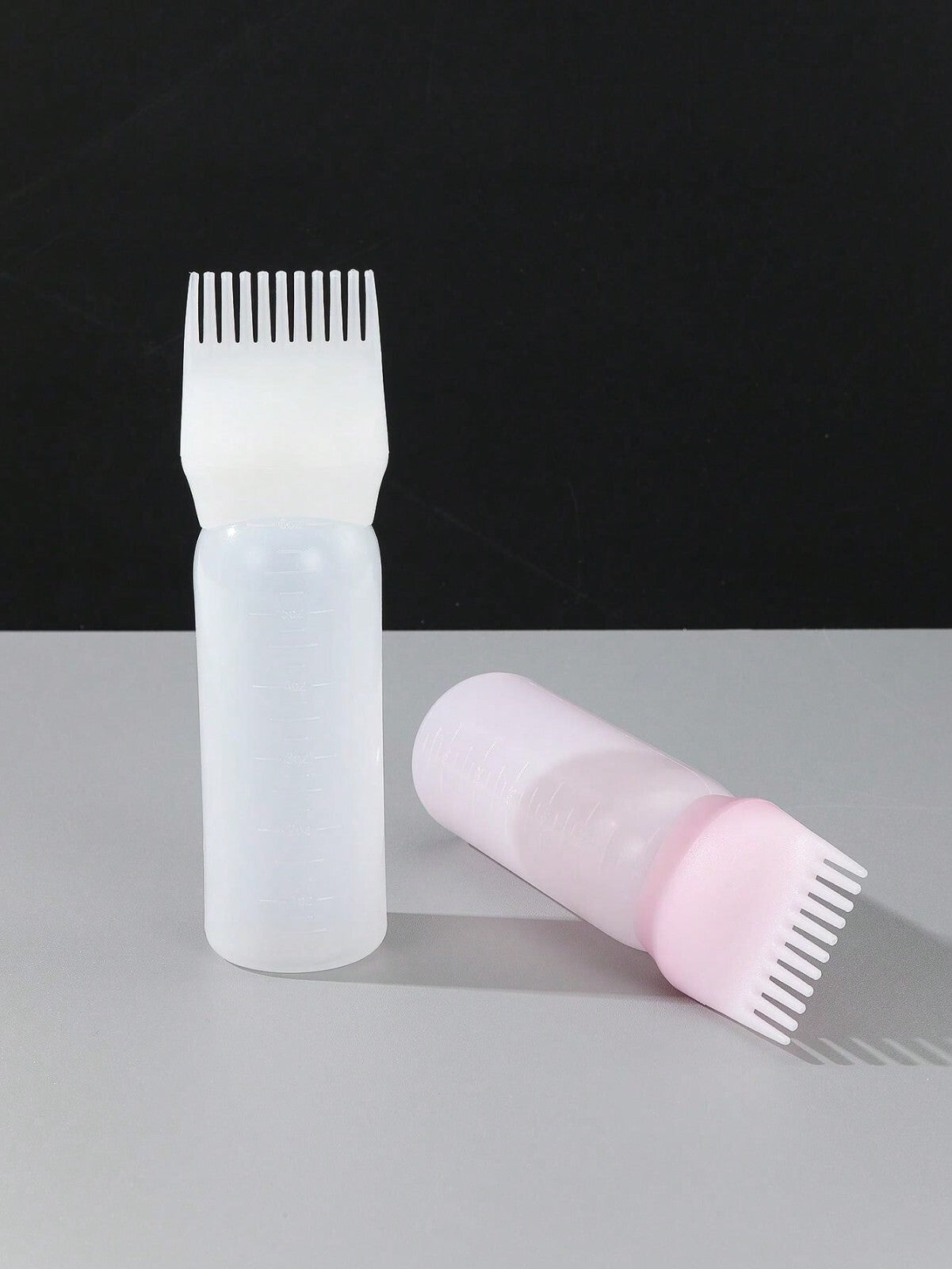 2PCS Hair Dye Oil Bottle Comb Dyeing Shampoo Hair Dye Applicator Brush Bottles