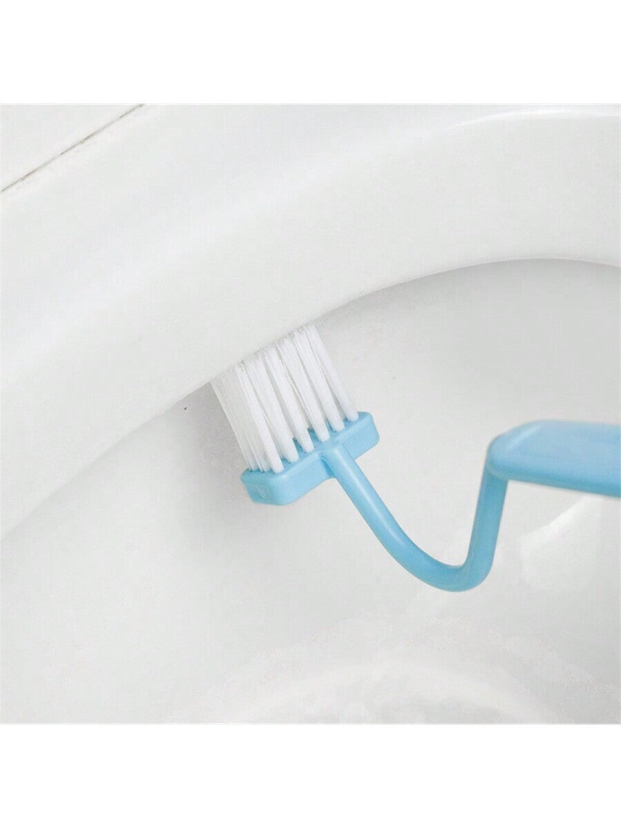 Plastic Toilet Under Rim Cleaning Brush v-Type Curved Bent Handle For Home UK