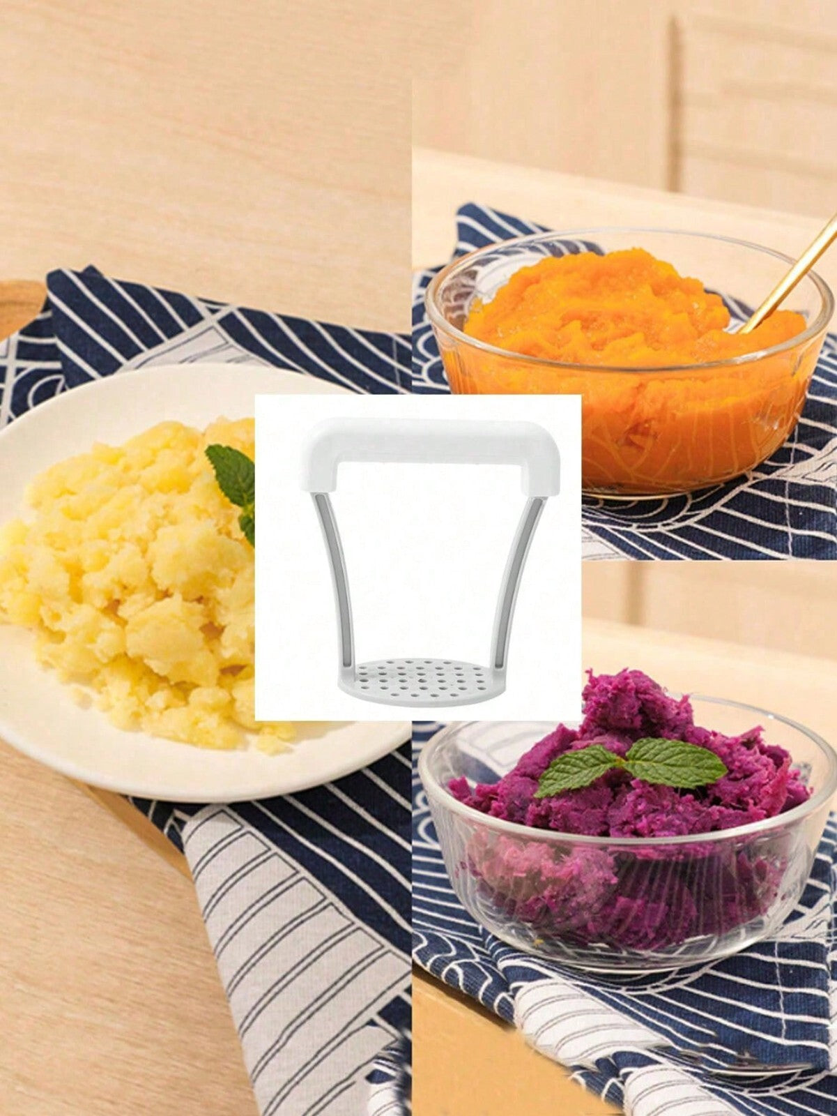 Potato Masher Vegetable Heat Stainless Steel Crusher Kitchen Resistant Press New