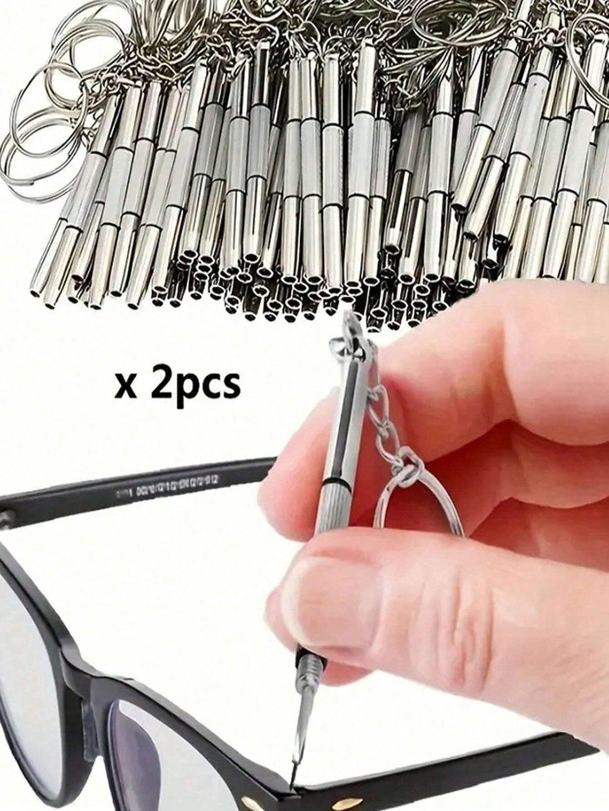 Mini Steel Glasses Screwdriver Set with Keychain Precision Repair Tool for Men