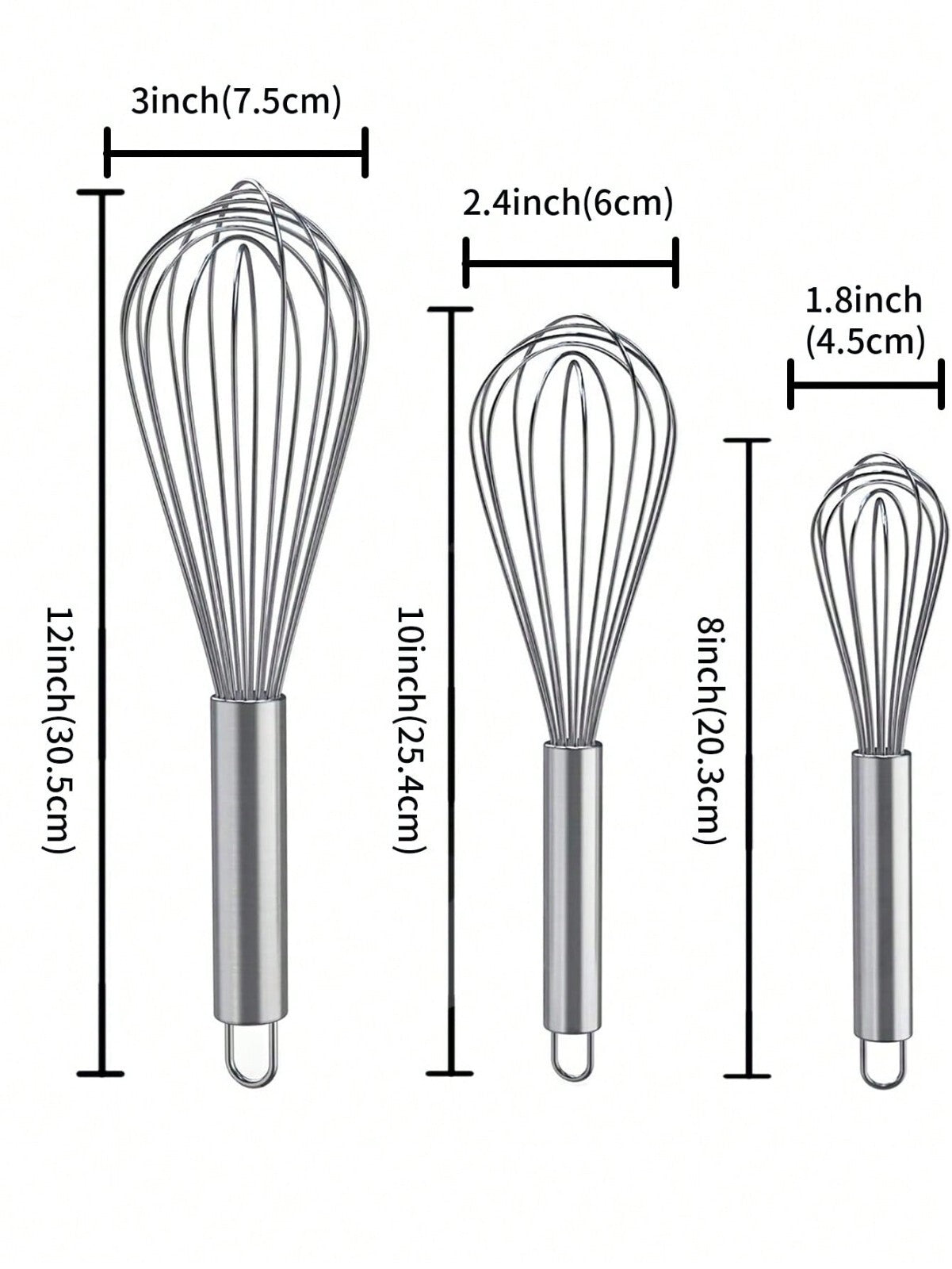 Stainless Steel Hand Whisk Mixer Balloon Egg Milk Beater Kitchen Cooking UK Tool