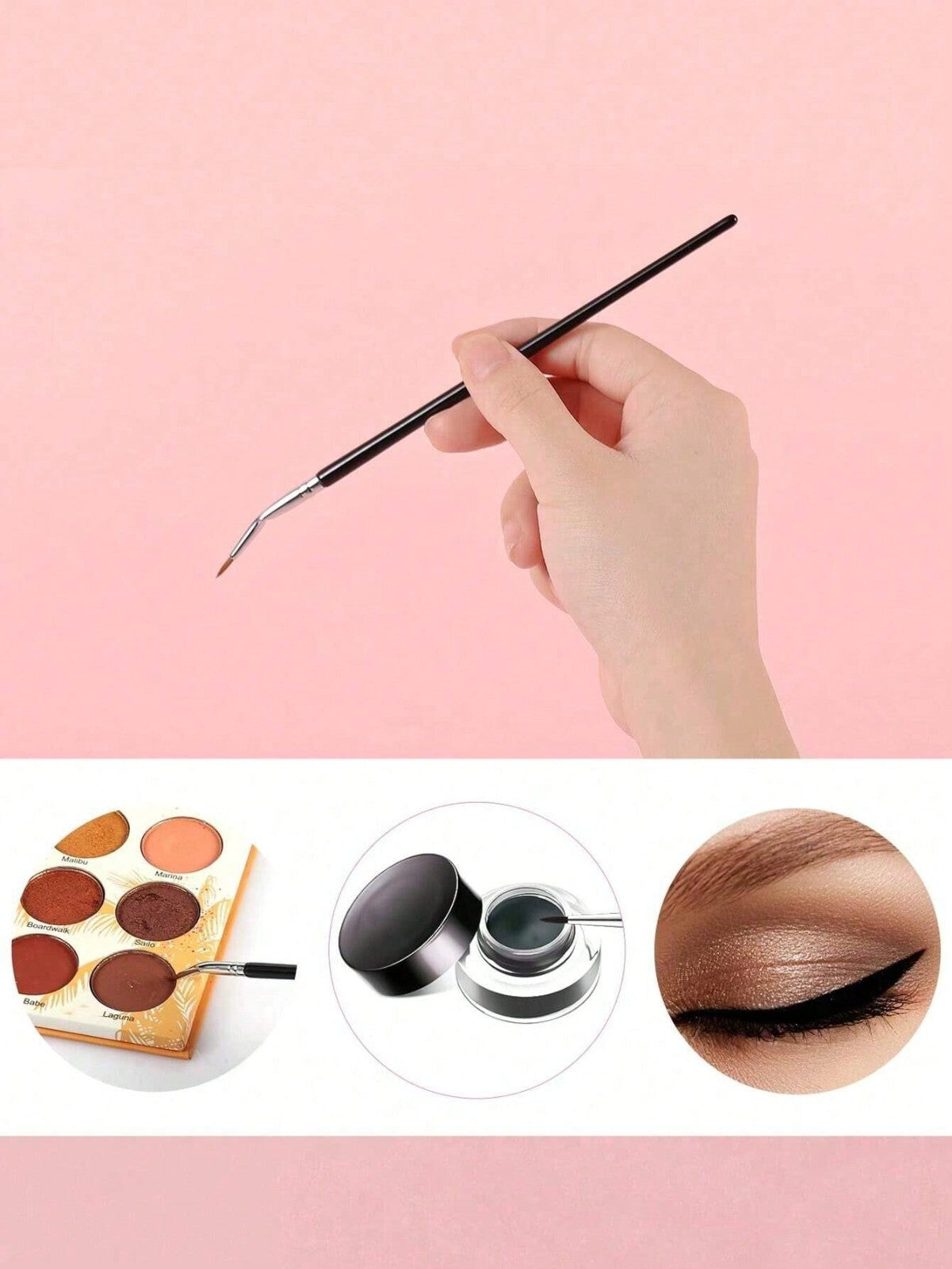 5 Eyebrow Brush Tinting Eye-shadow Pro Angled Cosmetic Eye Brow Brushes Set UK