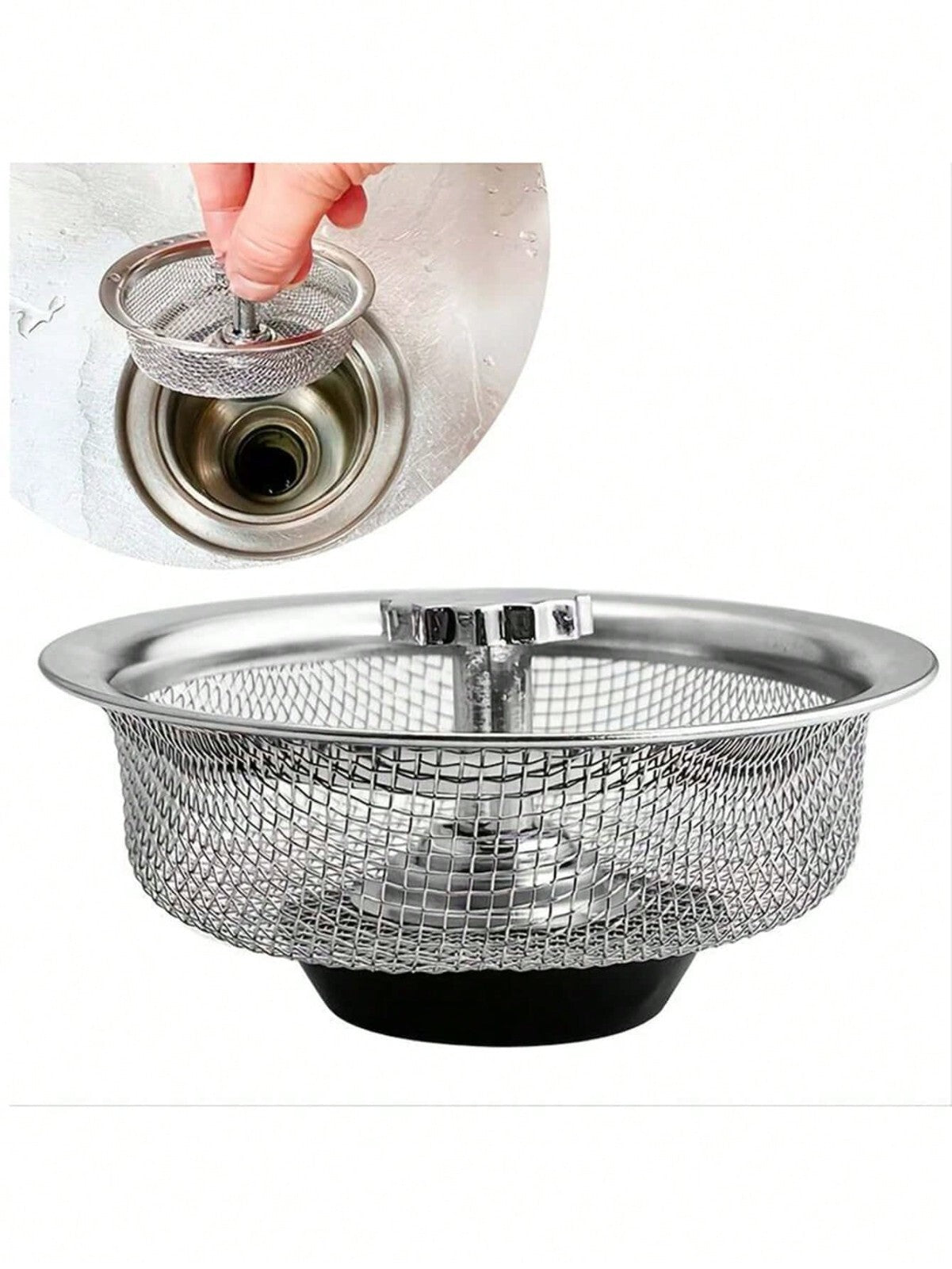 2PCS Kitchen Sink Strainer Replacement Waste Plug Basin Drain Filter Steel
