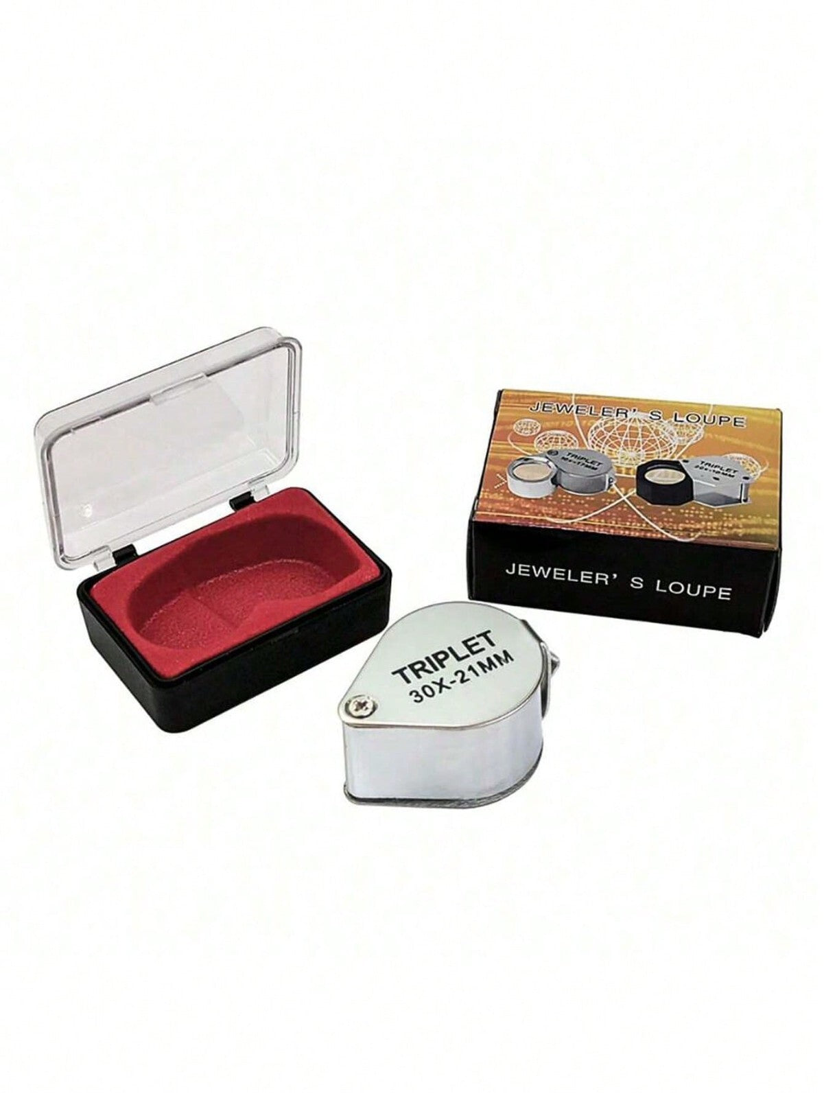 Jewelers Eye Loupe Pocket Magnifier Magnifying Glass Jewelry Diamond 30x21mm UK