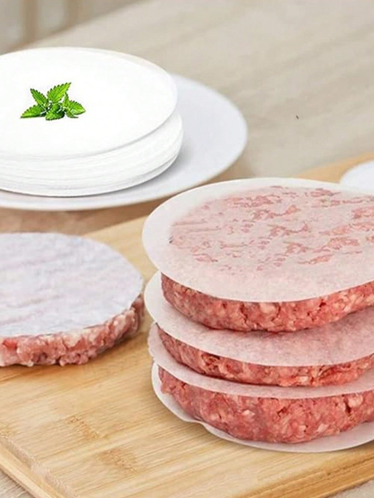 100pcs Non-Stick Hamburger Paper Sheets Burger Press Oil Paper Baking Cookies