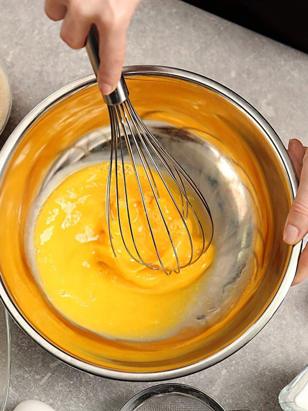 Stainless Steel Hand Whisk Mixer Balloon Egg Milk Beater Kitchen Cooking UK Tool