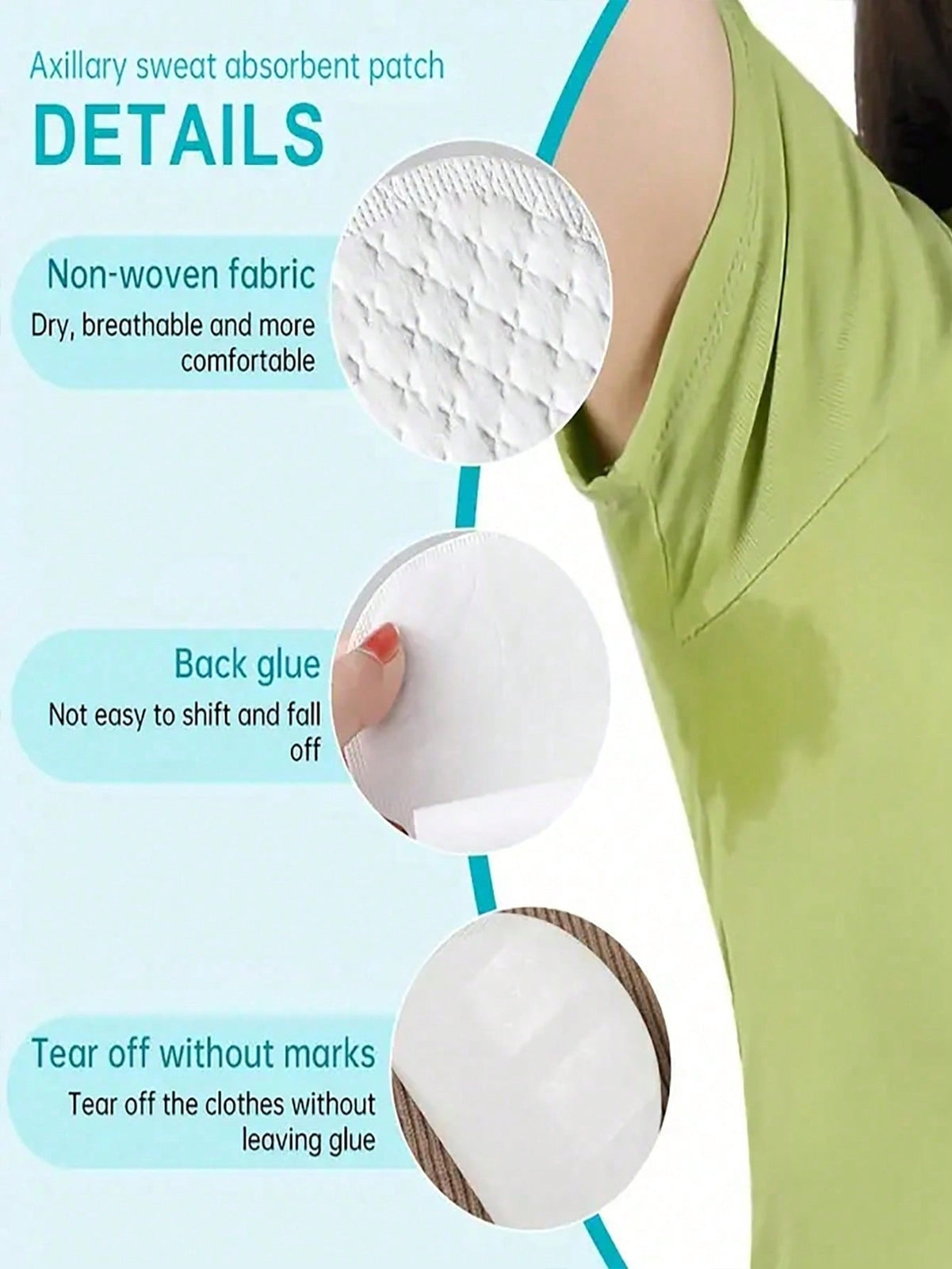 Disposable Armpit Sweat Pads Underarm Absorbing Patches 10/20/50PCS