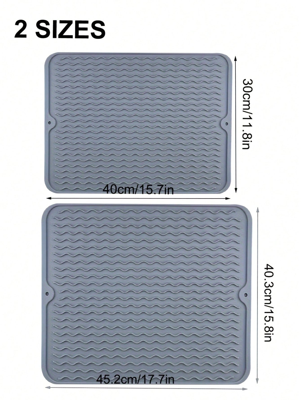 Silicone Sink Drying Mat Heat Resistant Kitchen Rectangle Non Slip Dish Drainer