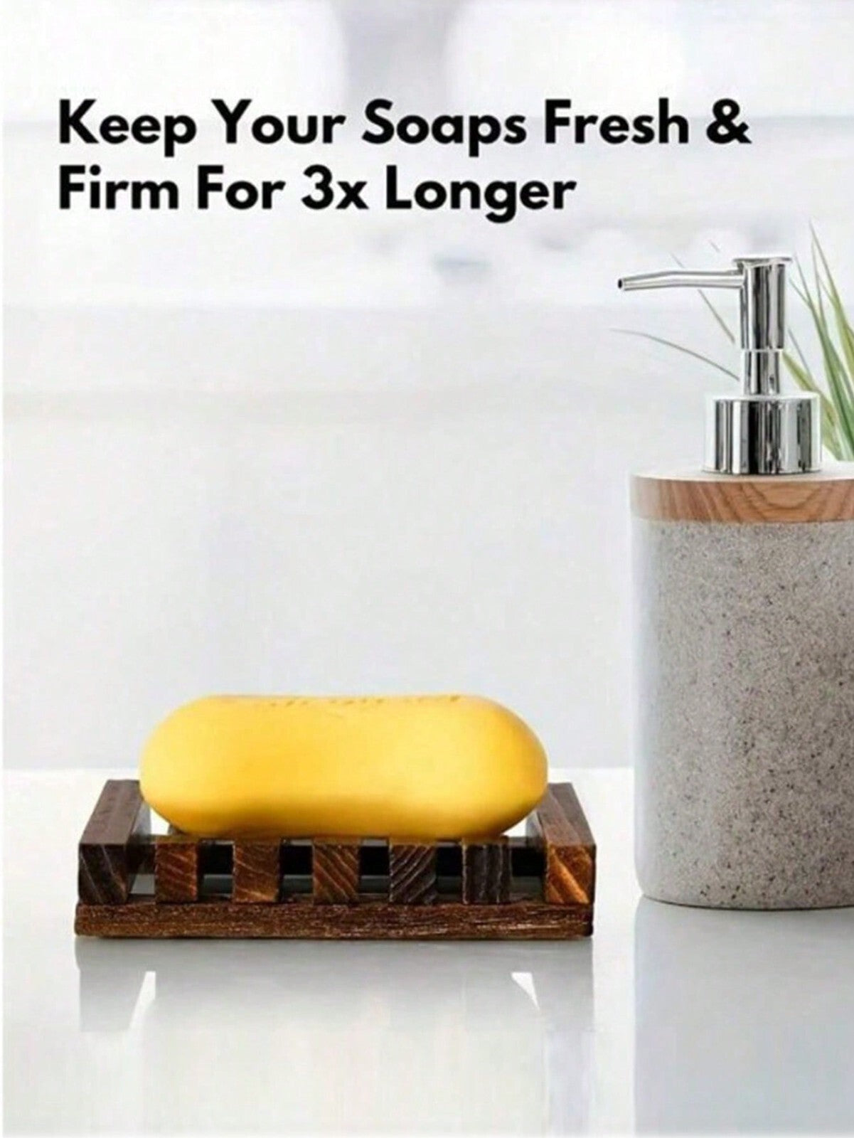 Bamboo Wooden Soap Dish Soap Tray Holder Storage Rack Plate Container Bathroom