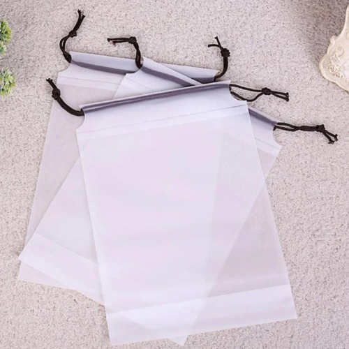 1/5ps Matte Translucent Sneakers Storage Bags Reusable Drawstring Shoe Organizer
