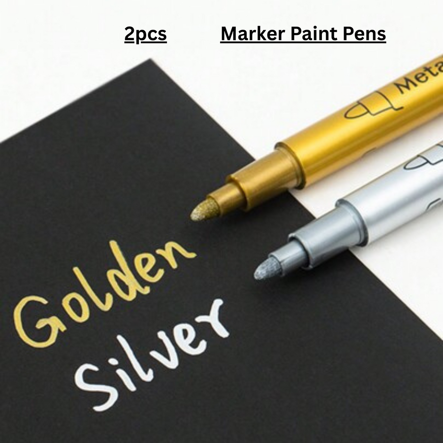 Pilot Metallic Paint Marker Pens Gold & Silver Extra Fine Permanent Ink