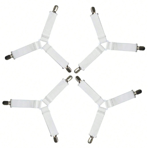2/4PCS Adjustable Bed Sheet Fasteners, Elastic Clips for Mattress & Sofa Covers
