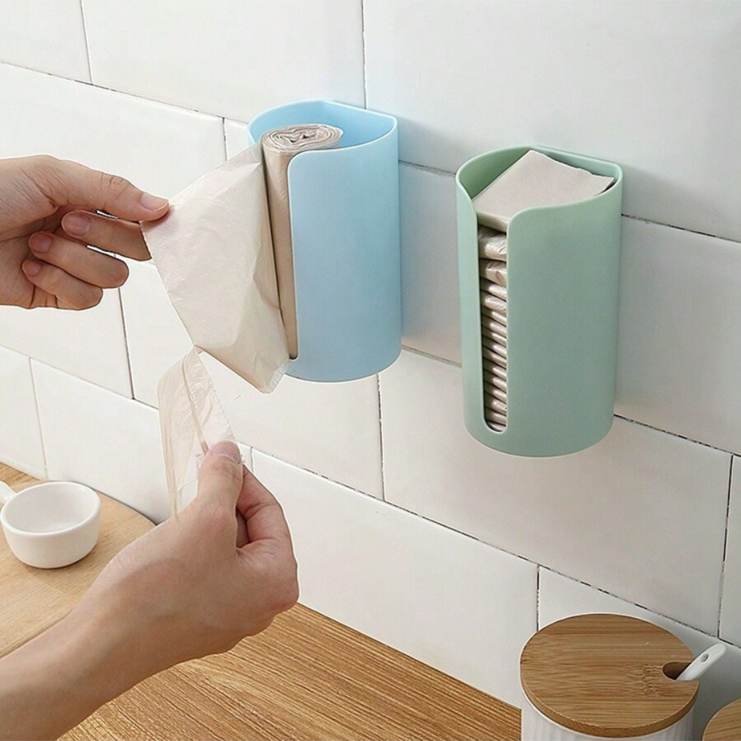 Trash Bag Dispenser Wall Mounted Garbage Bag Holder Plastic Bag Storage Box UK