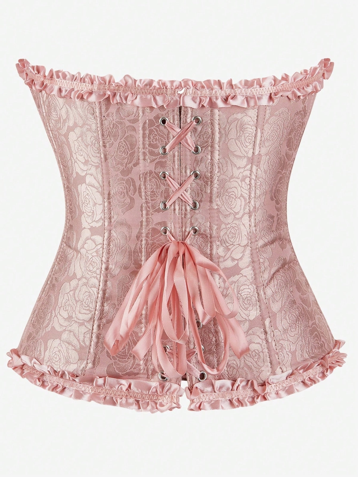 Women Sexy Overbust Boned Corset Burlesque Basque Tops Lace Up Waist Firm XS-XL