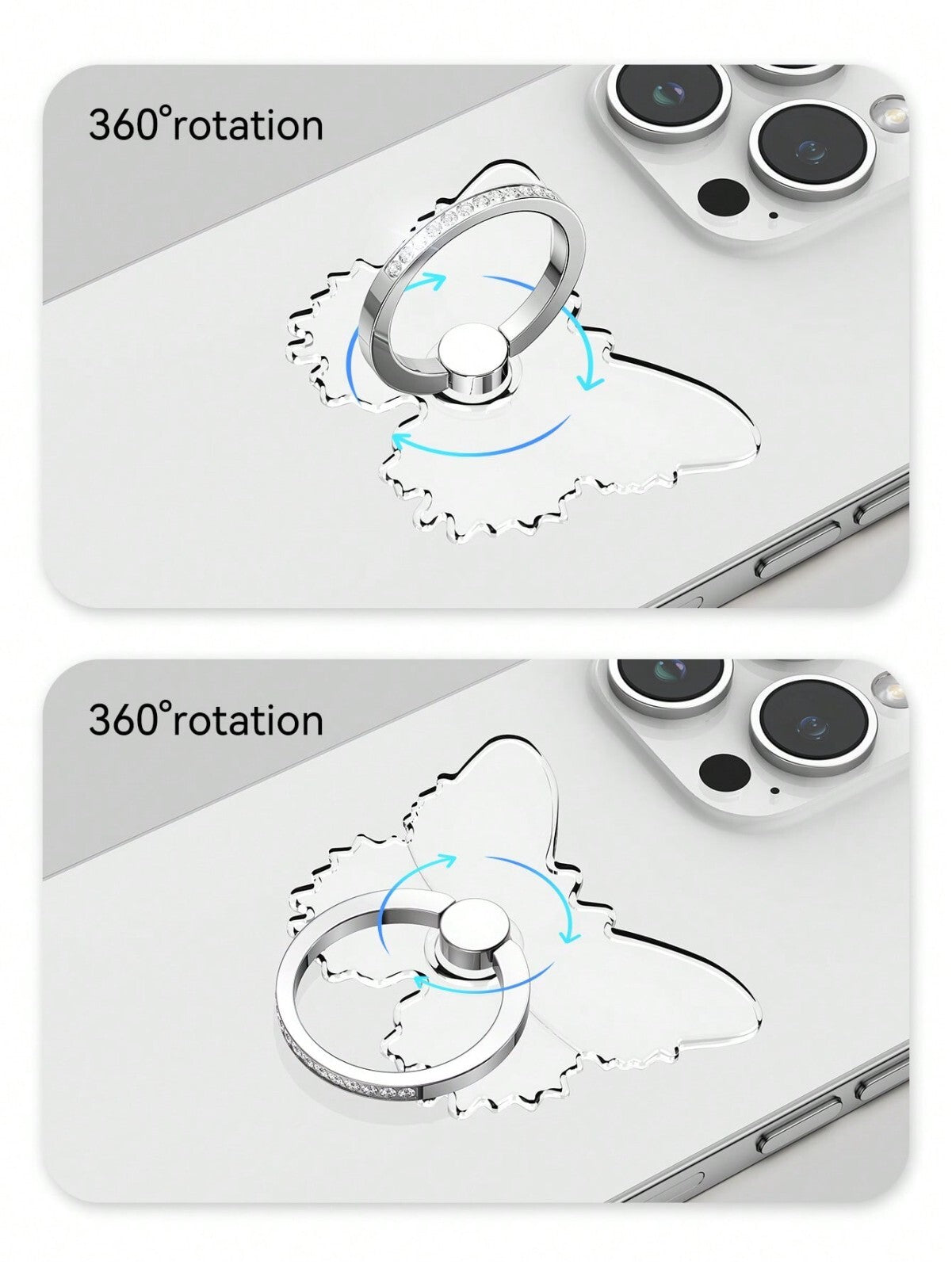 Mobile Phone Heart Ring Holder Finger Grip 360° Stand Mount for Mobile Phones