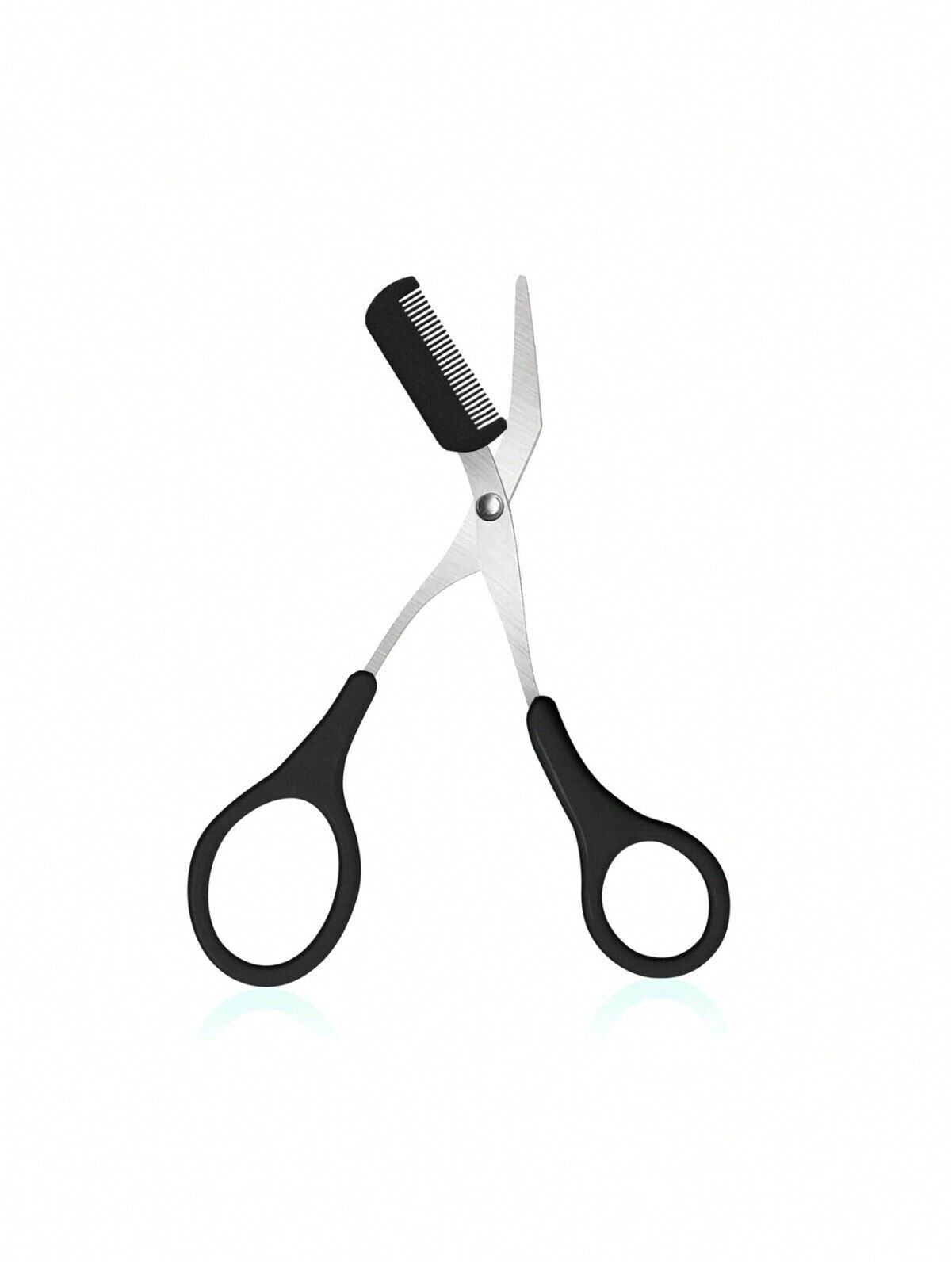 Eyebrow Scissors Eyelash Hair Comb Trimmer Stainless Steel Eyebrows Tool black