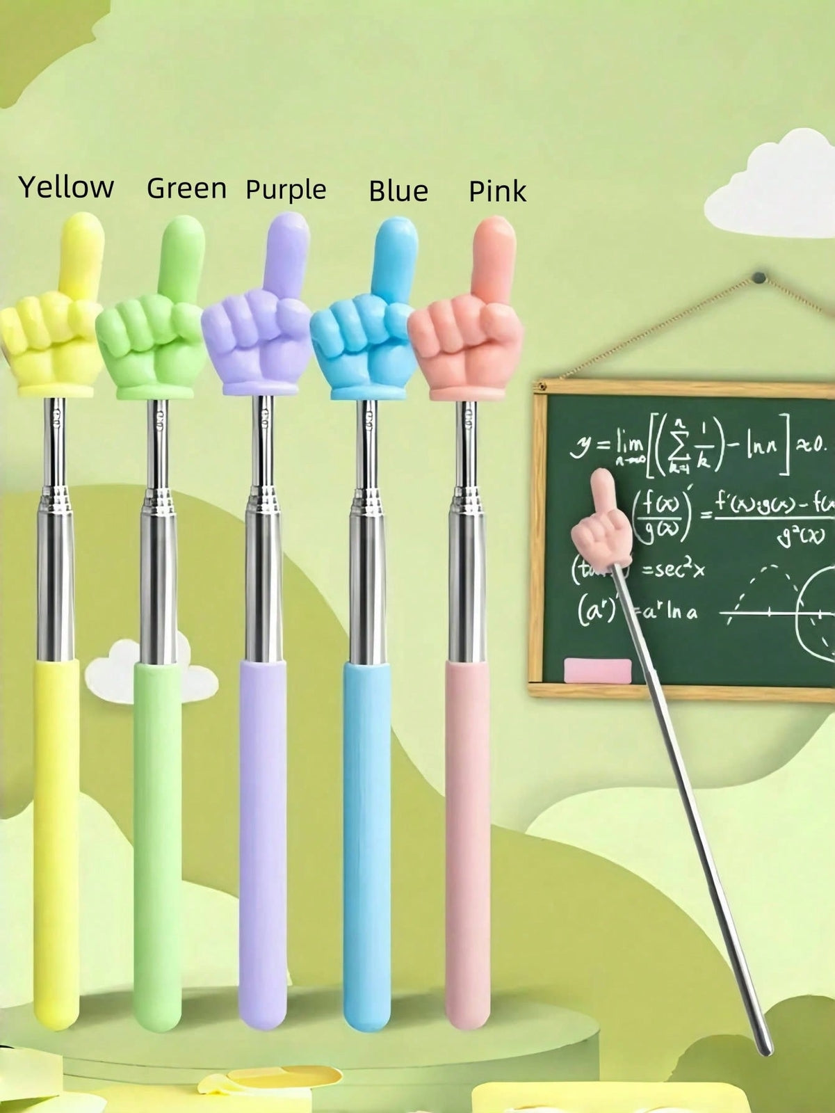 Retractable Pointer Reading Stick Pen for Teachers School Office Tool Gift
