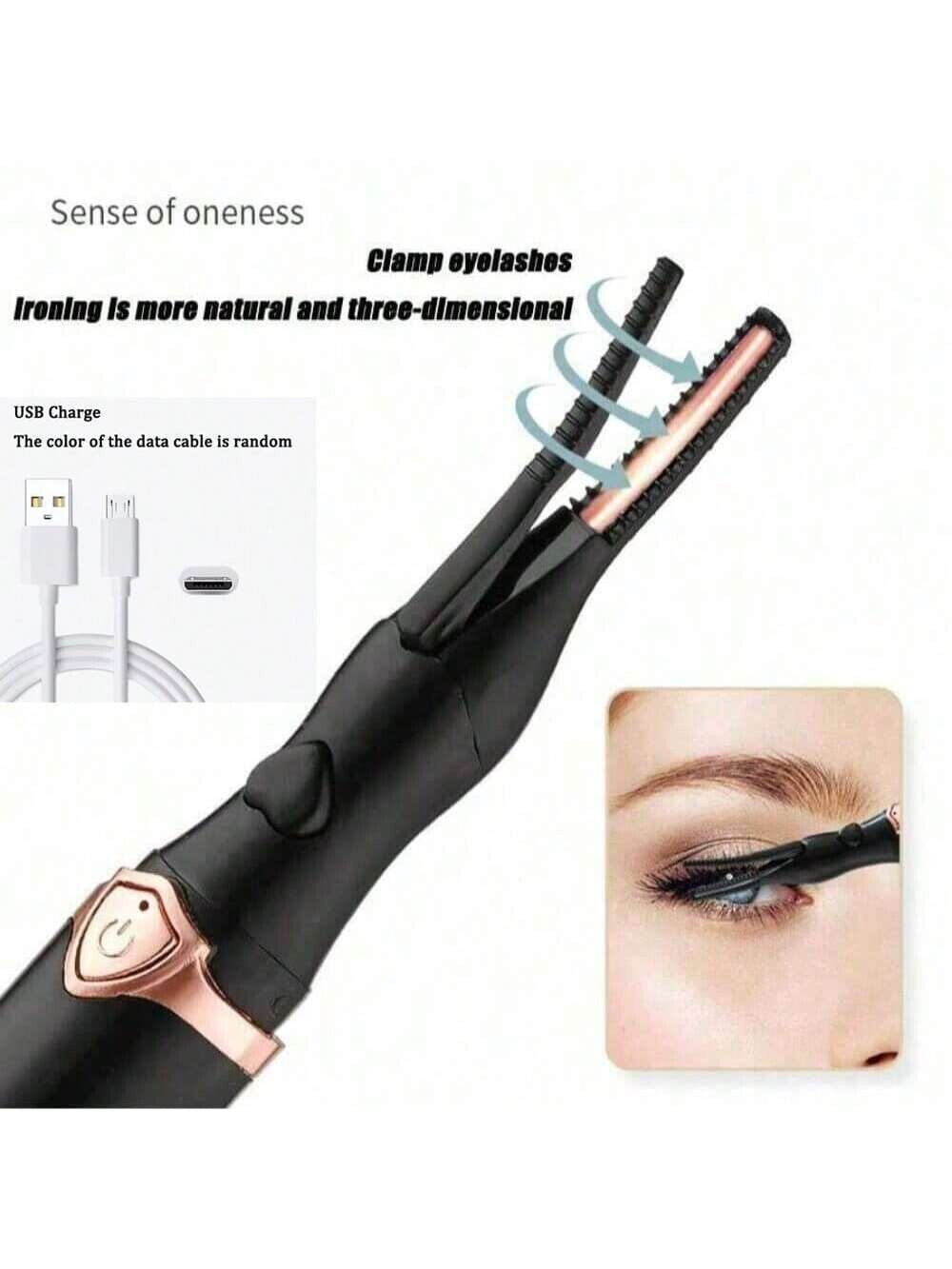 USB Rechargeable Electric Heated Eyelash Curler Long Lasting Makeup Tool UK