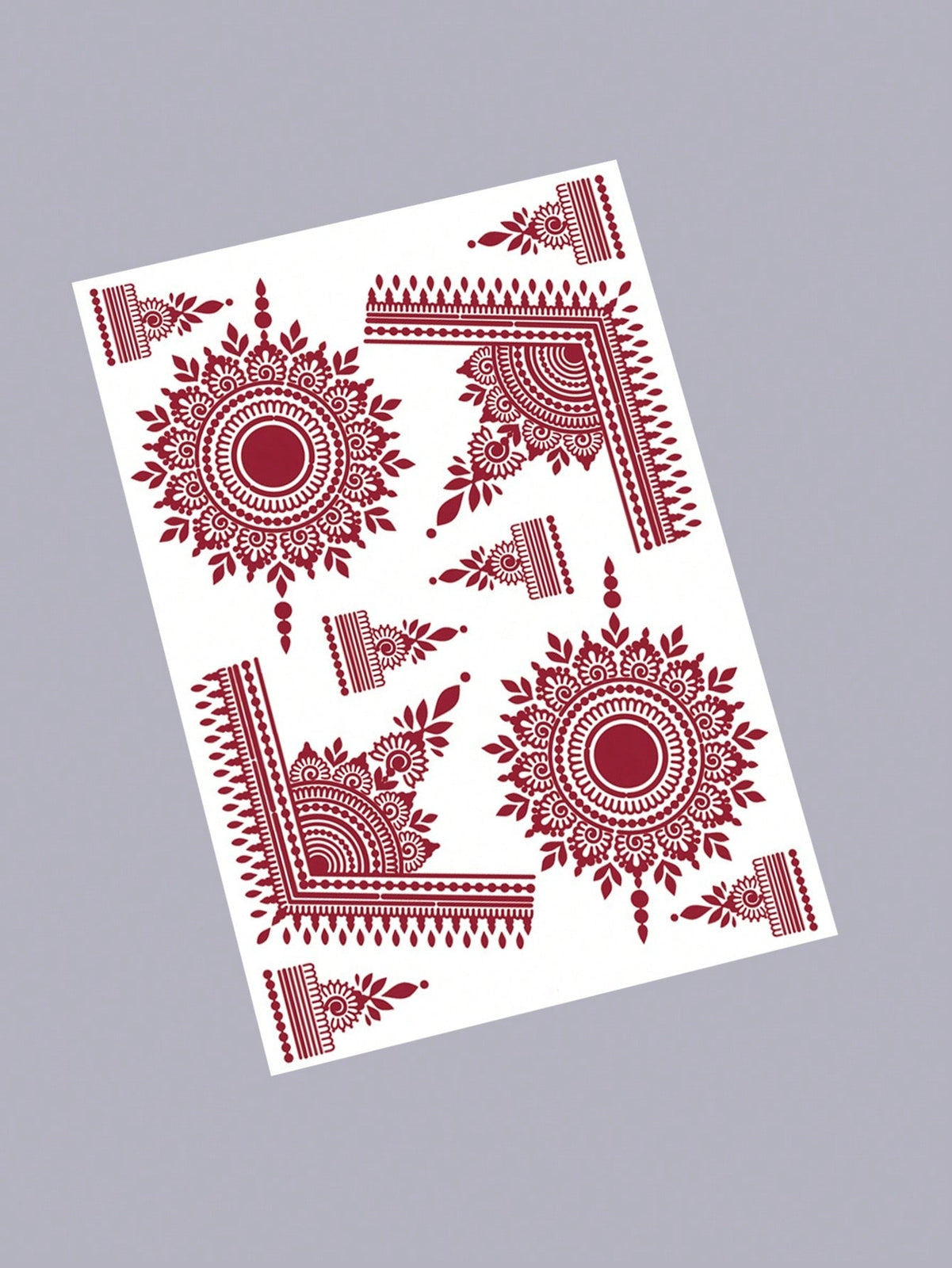 1 Sheet Water Transfer Mehndi Tattoo Sticker for Women - Wedding & Festival Body