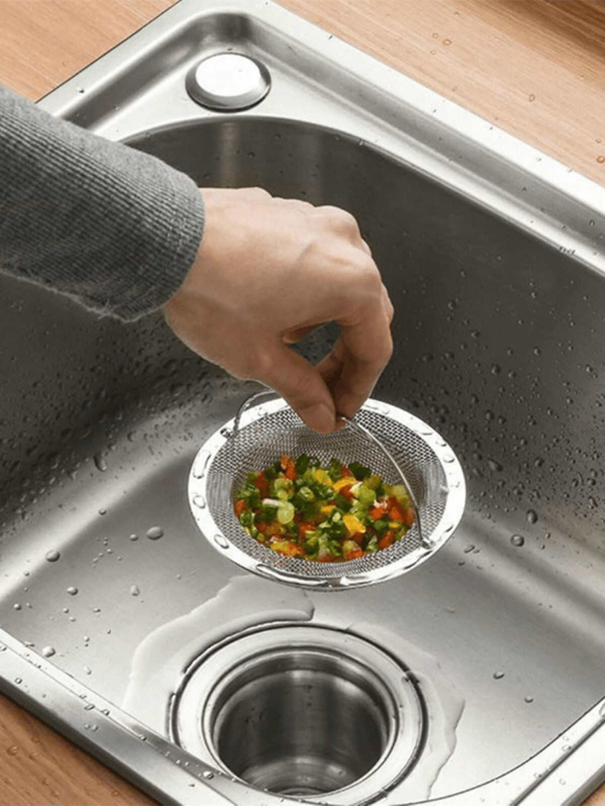Premium Kitchen Sink Strainer Replacement Waste Plug Basin Drain Filter Steel UK