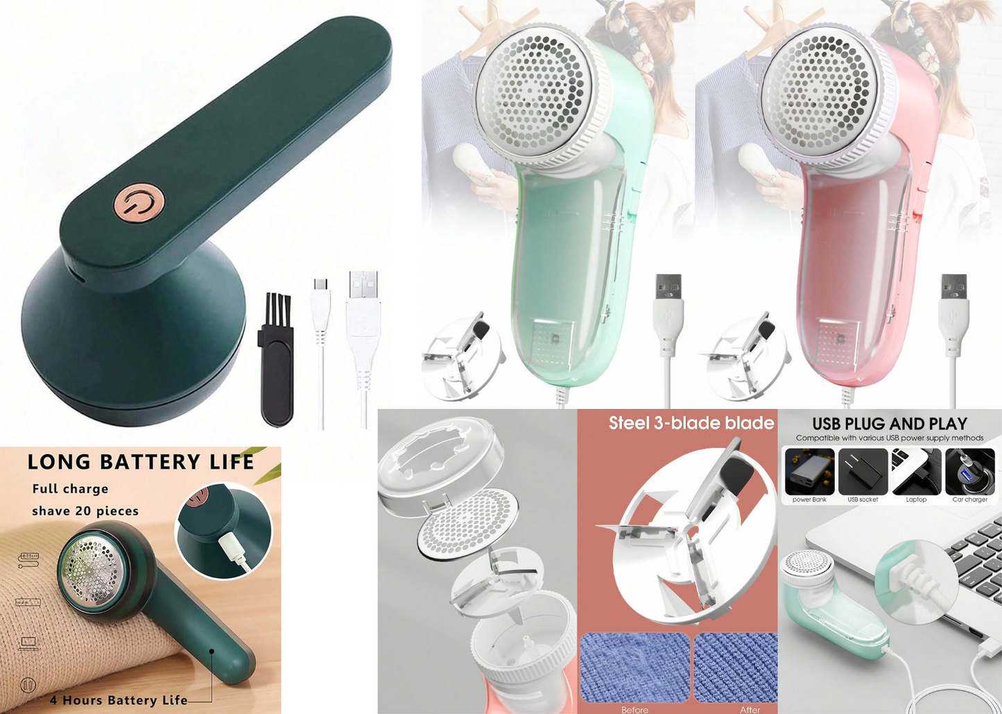 Electric Lint Remover Clothes Cleaner Fabric Shaver USB Rechargeable Defuzzer UK