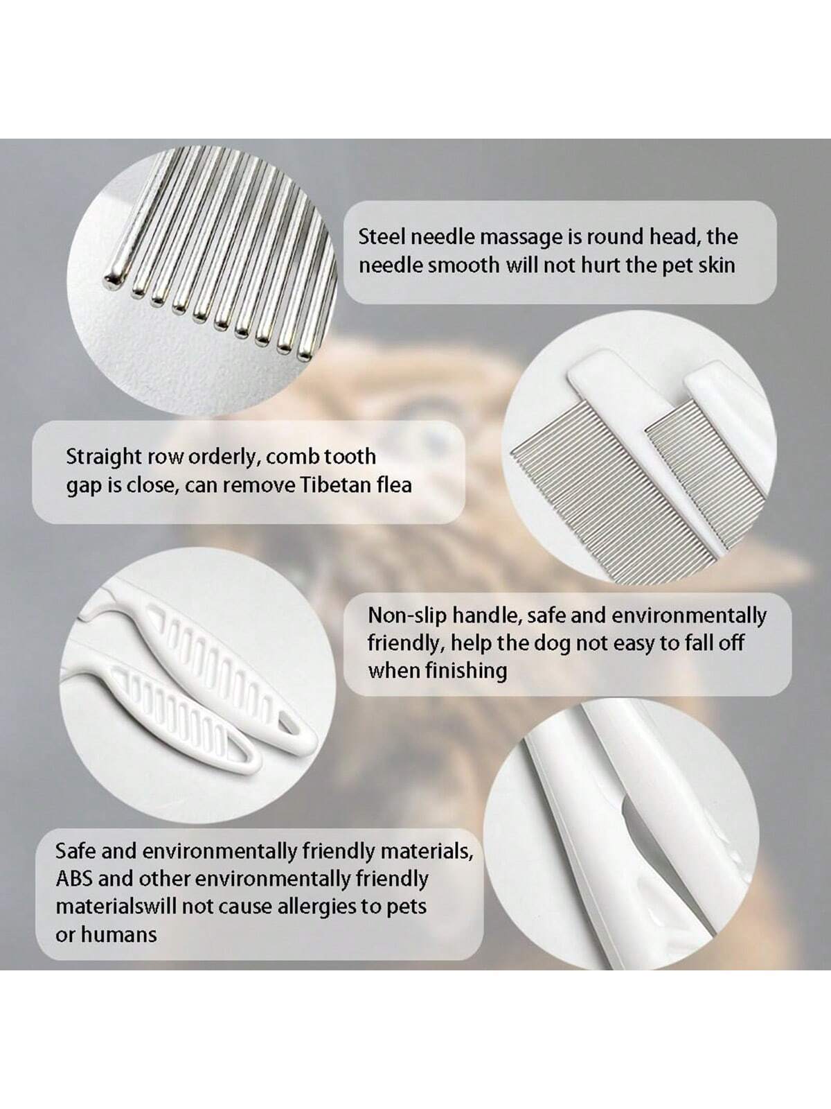 Pet Dog Cat Puppy Kitten Flea Comb Stainless Pin Hair And Fur Grooming Brush UK