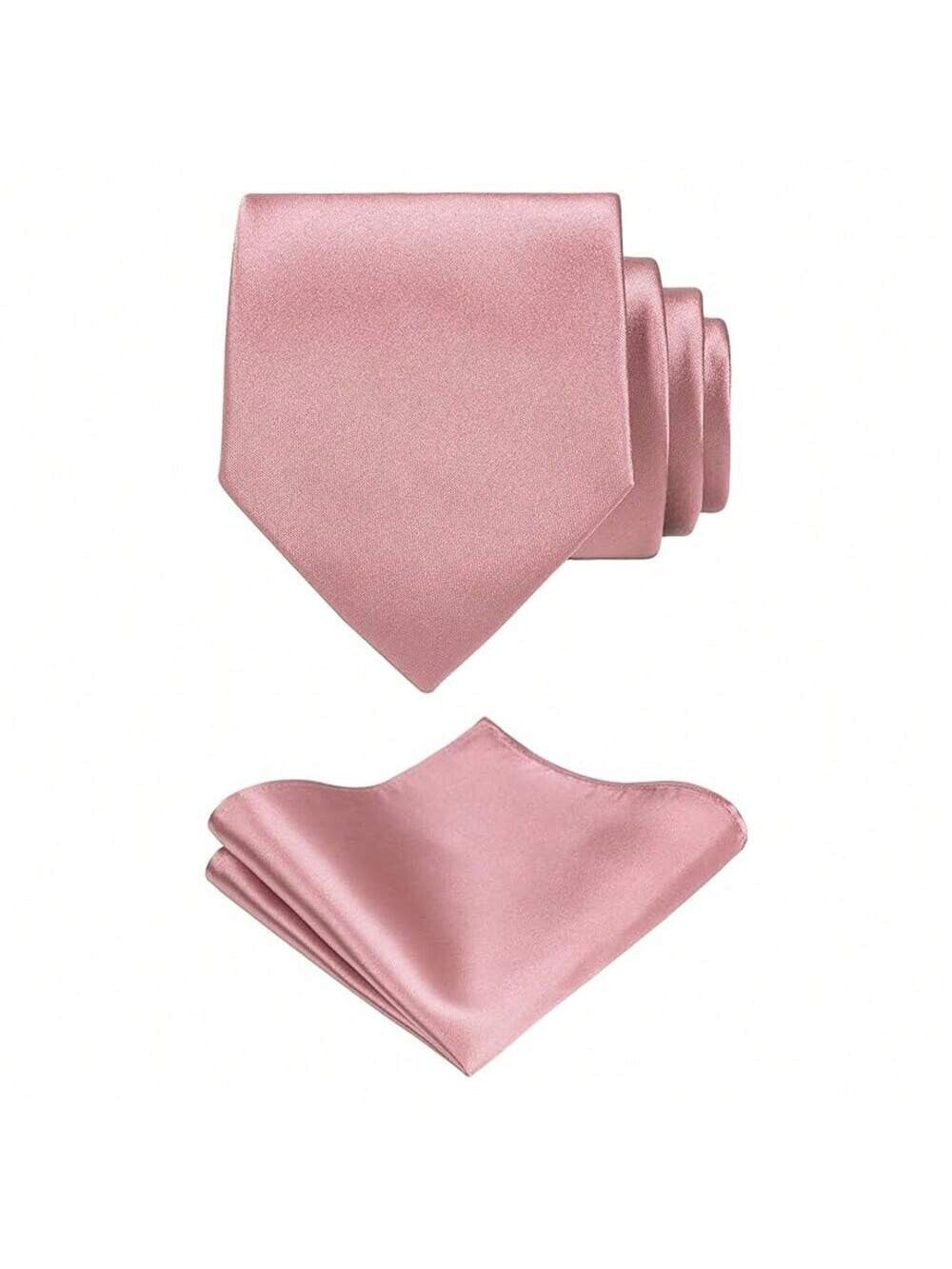 Mens Neck Tie and Pocket Square Handkerchief Set Wedding Birthday Reception