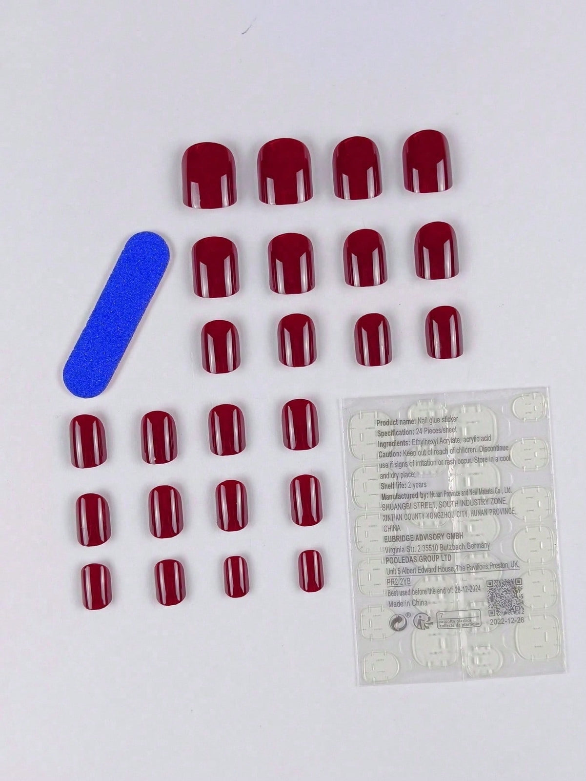 24X Short Square False Nails. Full Cover Fake Nail Tips. Many Colours UK SELLER