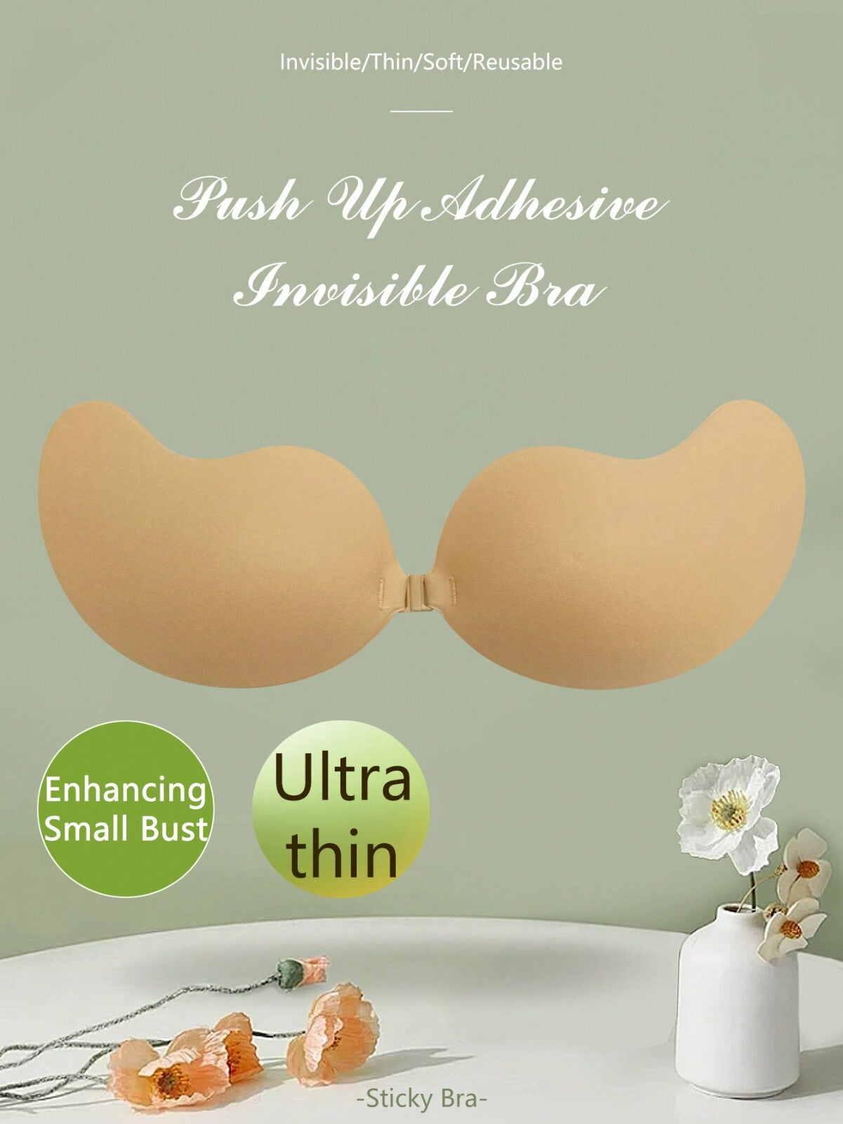 Silicone Strapless Push Up Bra Backless Self Adhesive Invisible Lace Stick On UK