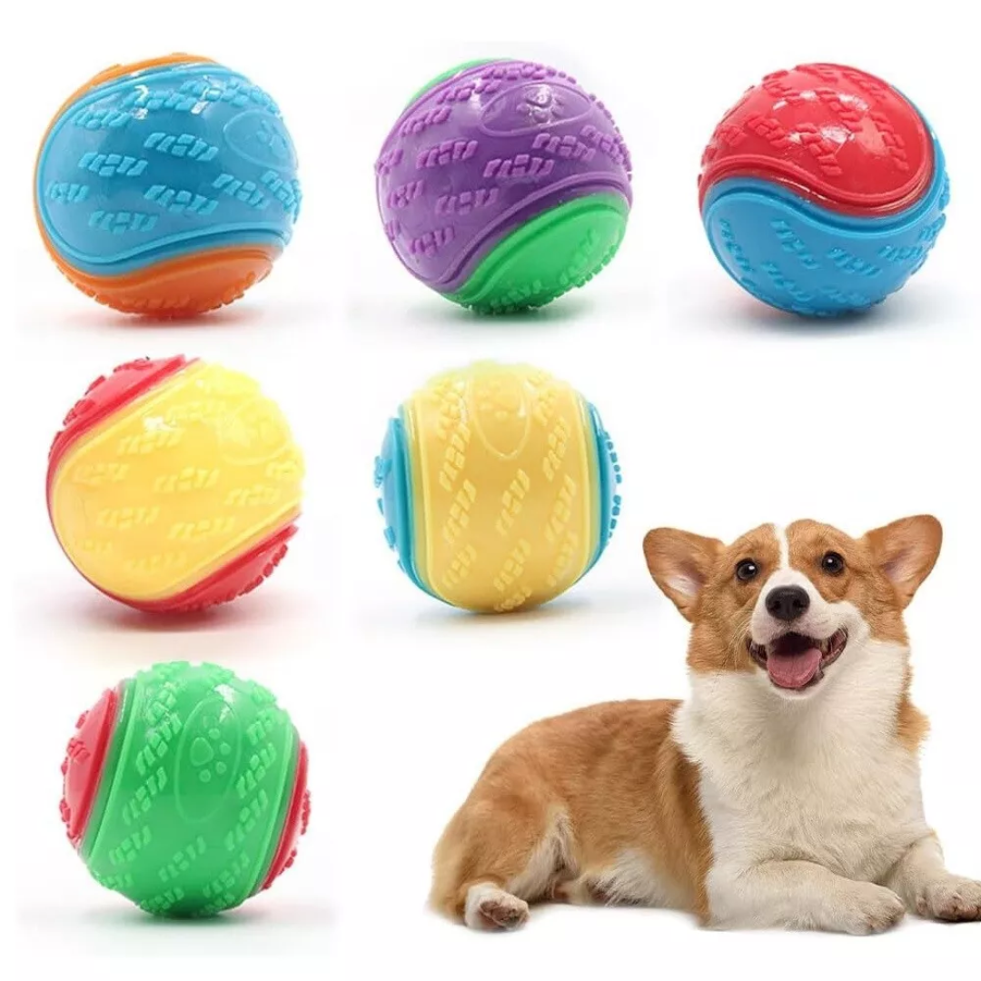 Dogs TPR Toys for Dog Pet Teeth Cleaning Bite Resistance Squeaky Dog Ball Toy UK