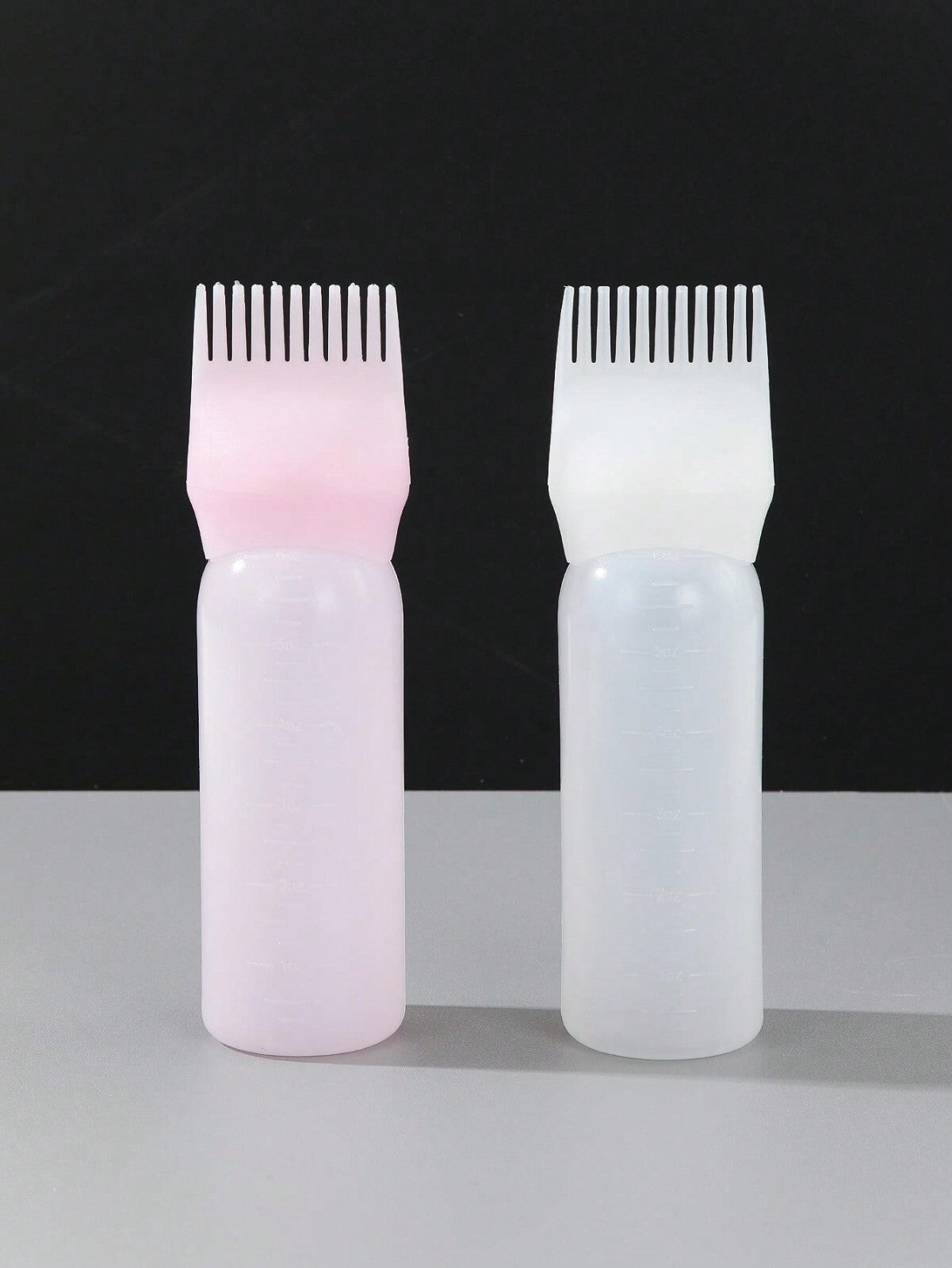 2PCS Hair Dye Oil Bottle Comb Dyeing Shampoo Hair Dye Applicator Brush Bottles