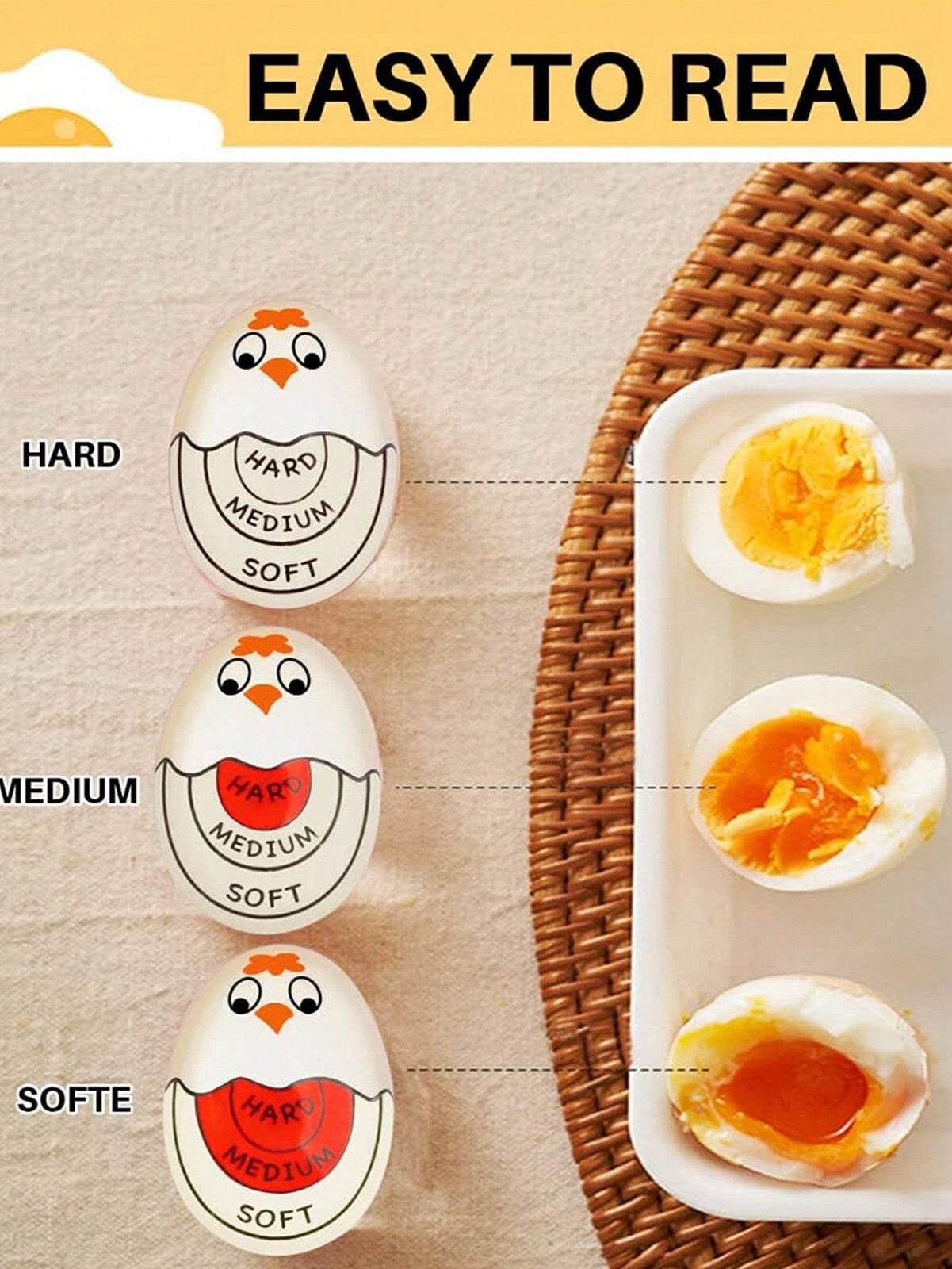 Egg Timer Perfect Boil Colour Changing Kitchen Cook Heat Perfectly Useful UK