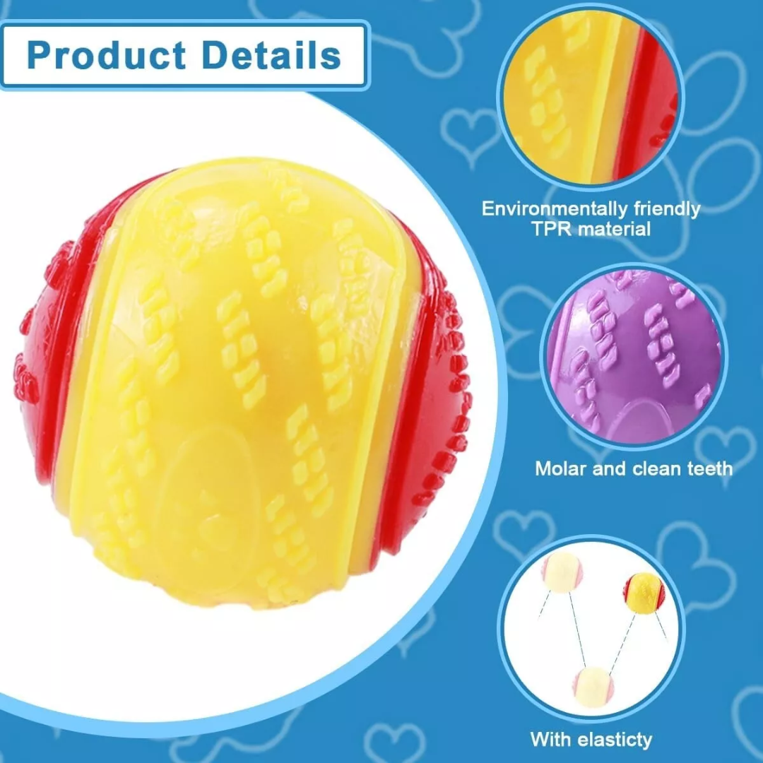 Dogs TPR Toys for Dog Pet Teeth Cleaning Bite Resistance Squeaky Dog Ball Toy UK
