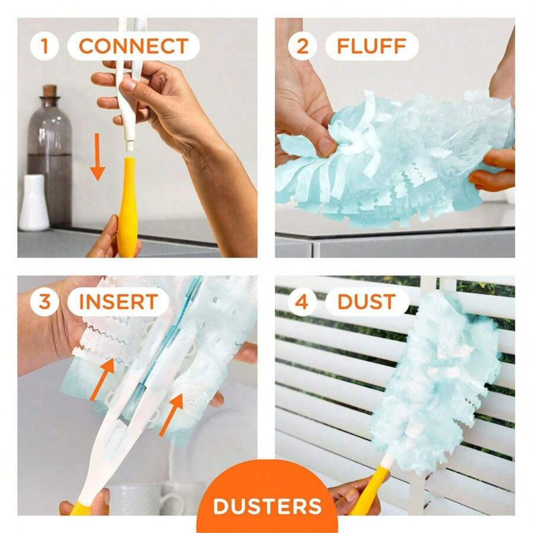 10PCS Fluffy Duster Refills Flash Dust Magnet Duster Heads Microfiber Duster UK
