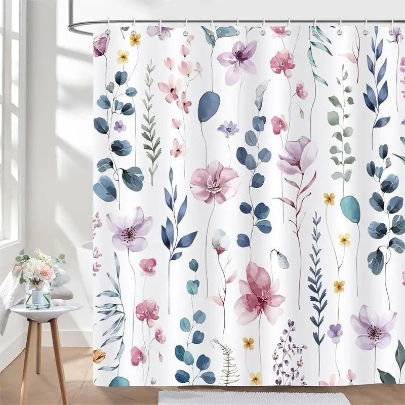Extra Long Shower Curtain Splash Proof Polyester Fabric Bathroom Shower Curtains