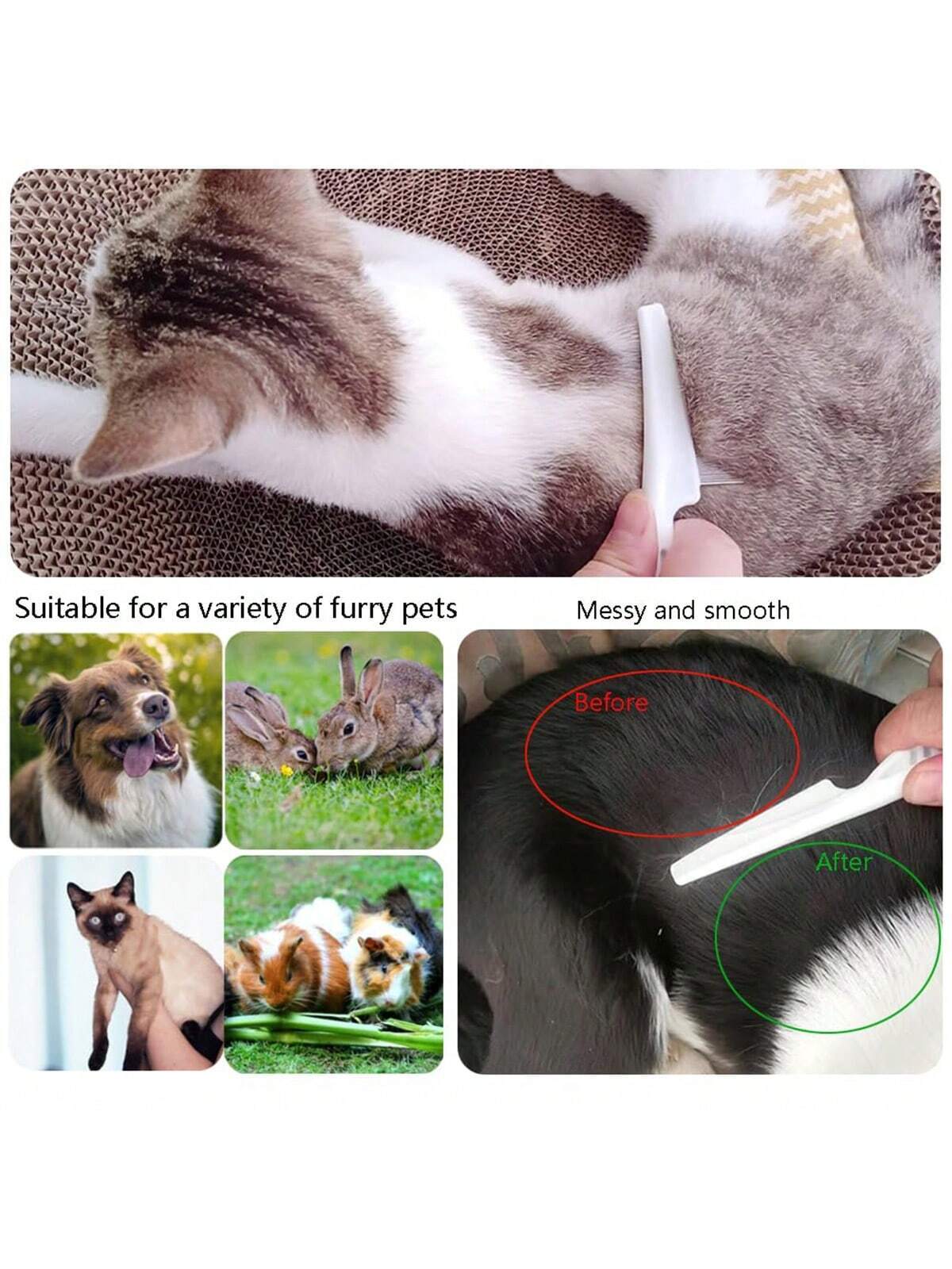 Pet Dog Cat Puppy Kitten Flea Comb Stainless Pin Hair And Fur Grooming Brush UK