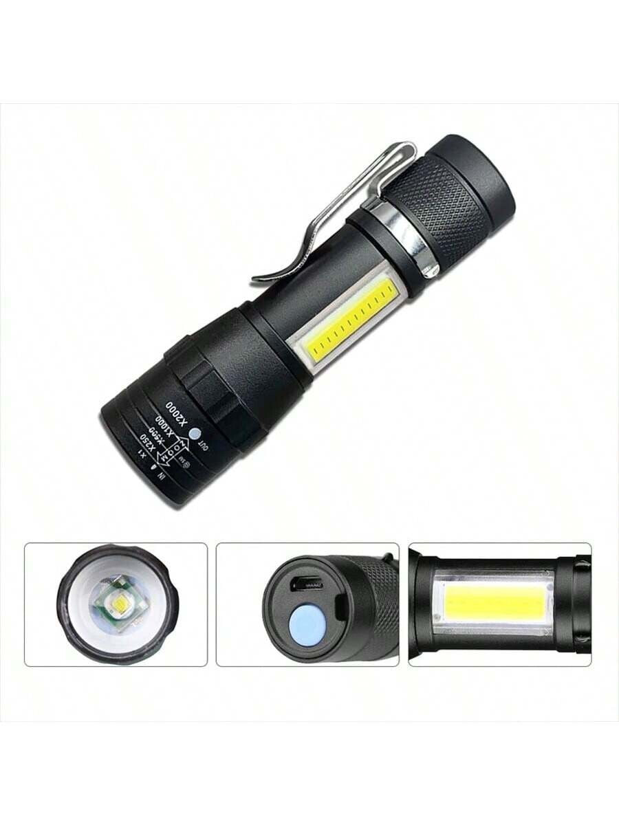 LED flashlight USB rechargeable super bright small torches camping/ hiking
