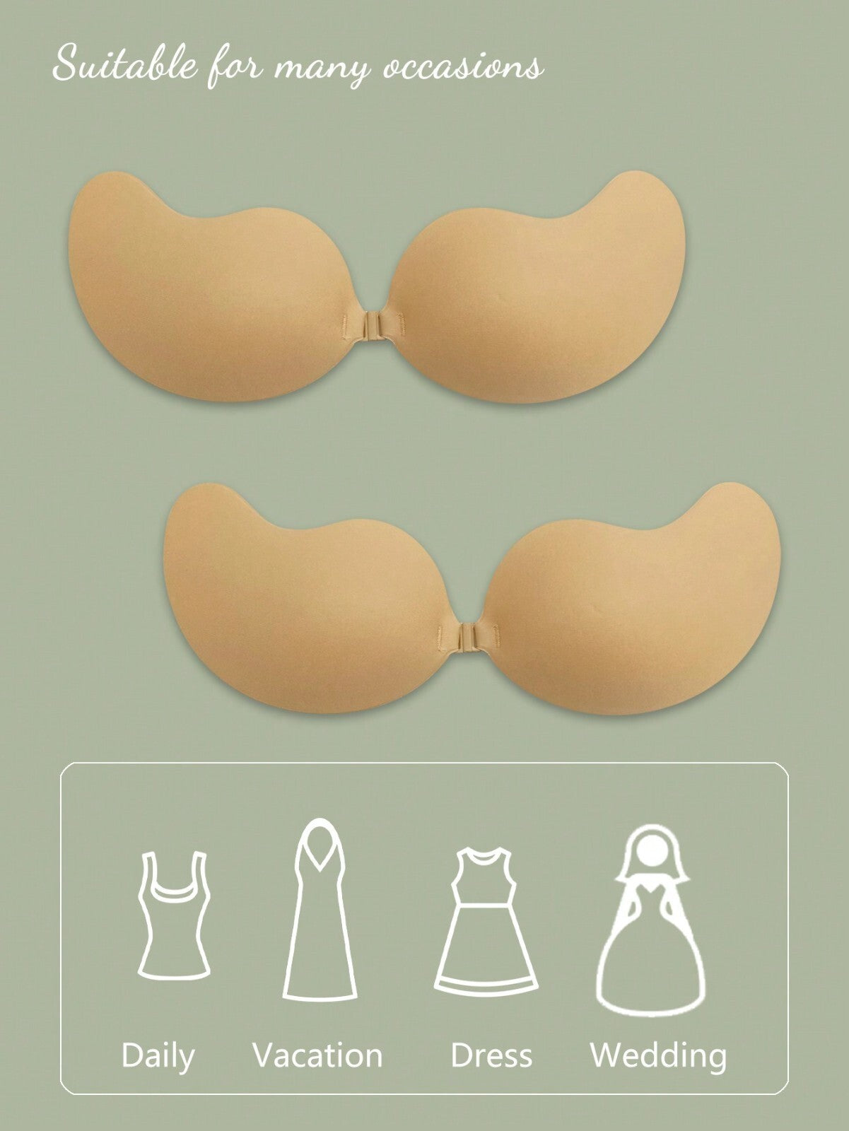 Silicone Strapless Push Up Bra Backless Self Adhesive Invisible Lace Stick On UK