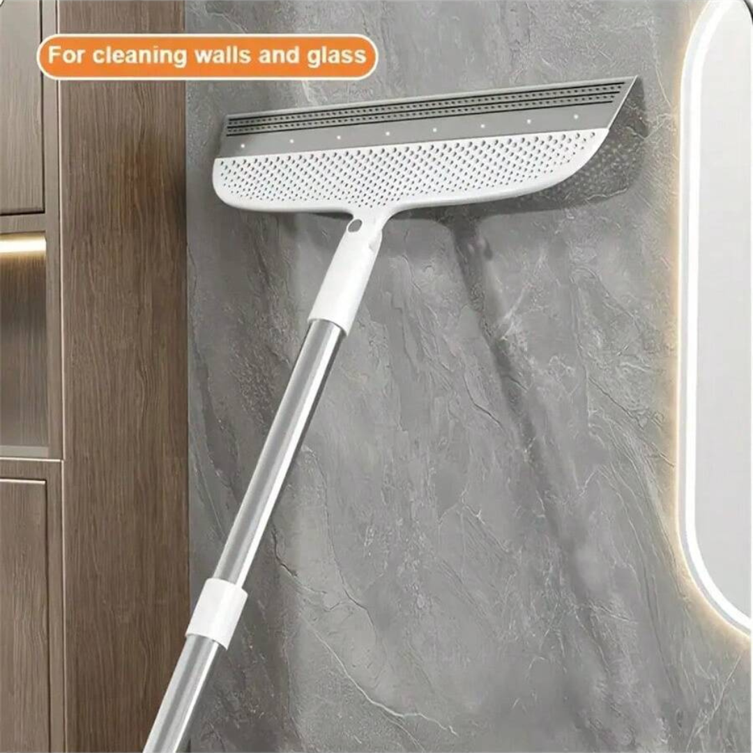 2-In-1 Magic Broom & Squeegee Long Handle Pet Hair Remover For Floors Versatile