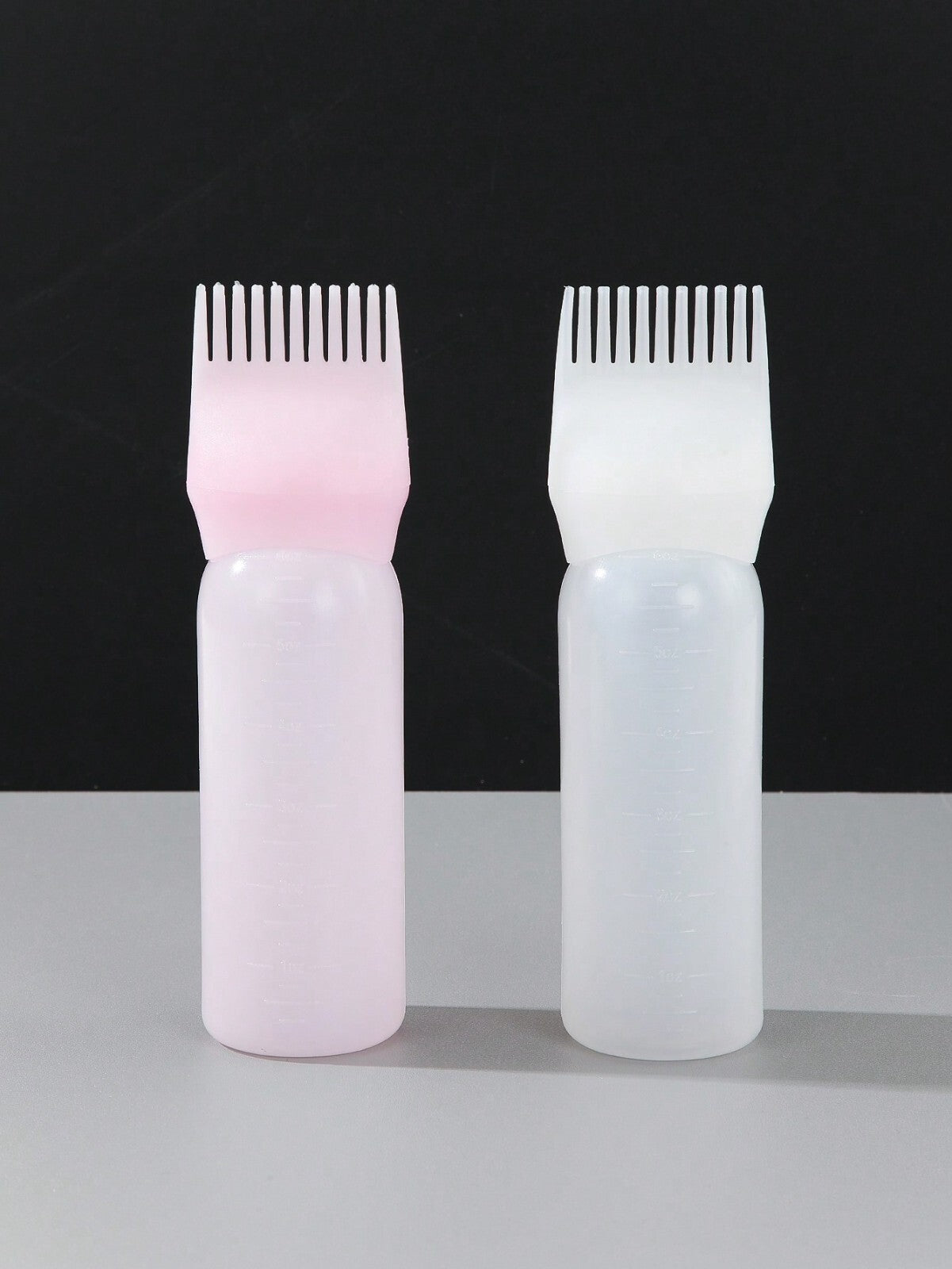 2PCS Hair Dye Oil Bottle Comb Dyeing Shampoo Hair Dye Applicator Brush Bottles