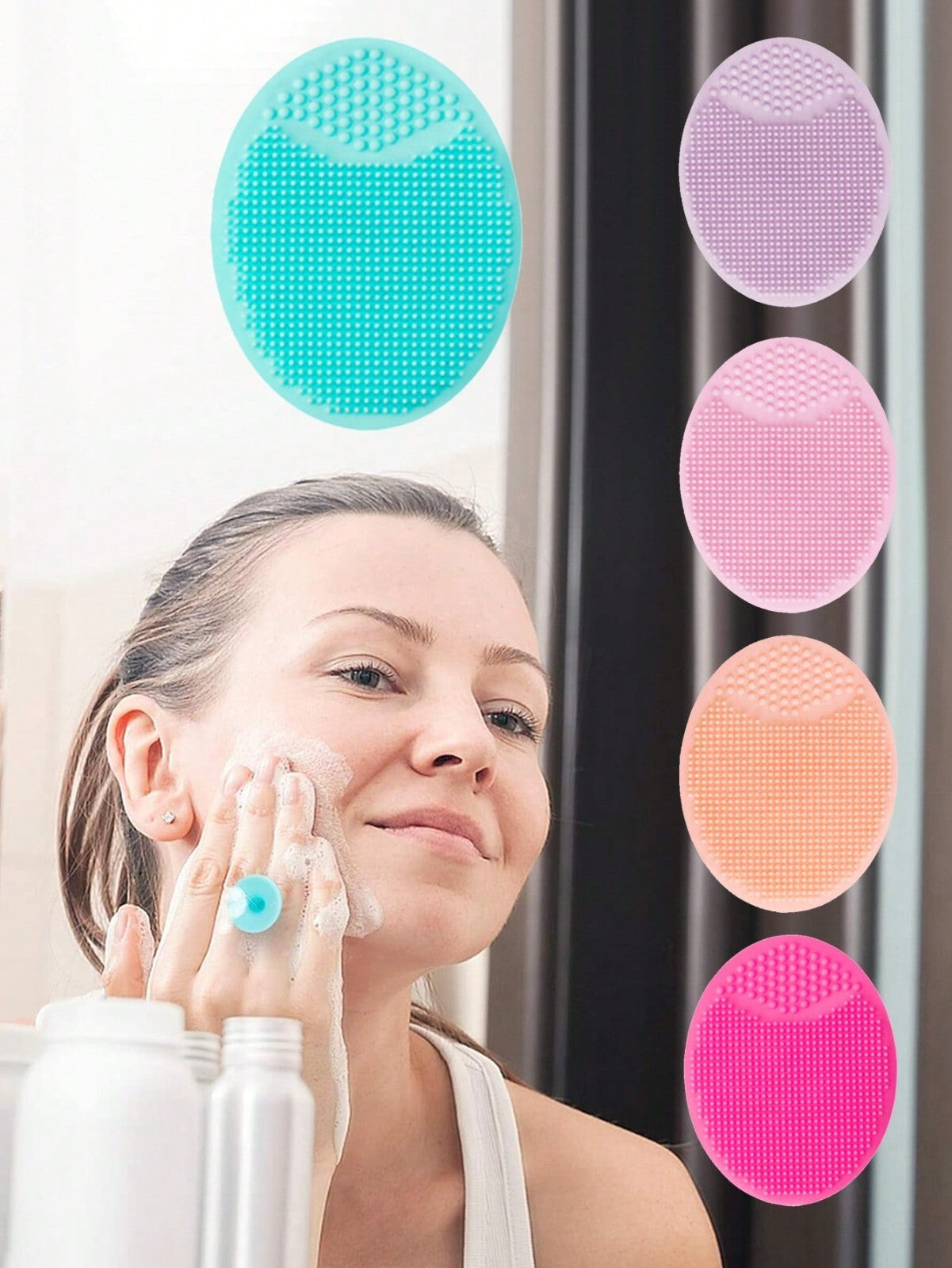Face Scrubber Soft Silicone Facial Cleansing Brush Face Exfoliator Blackhead Pad